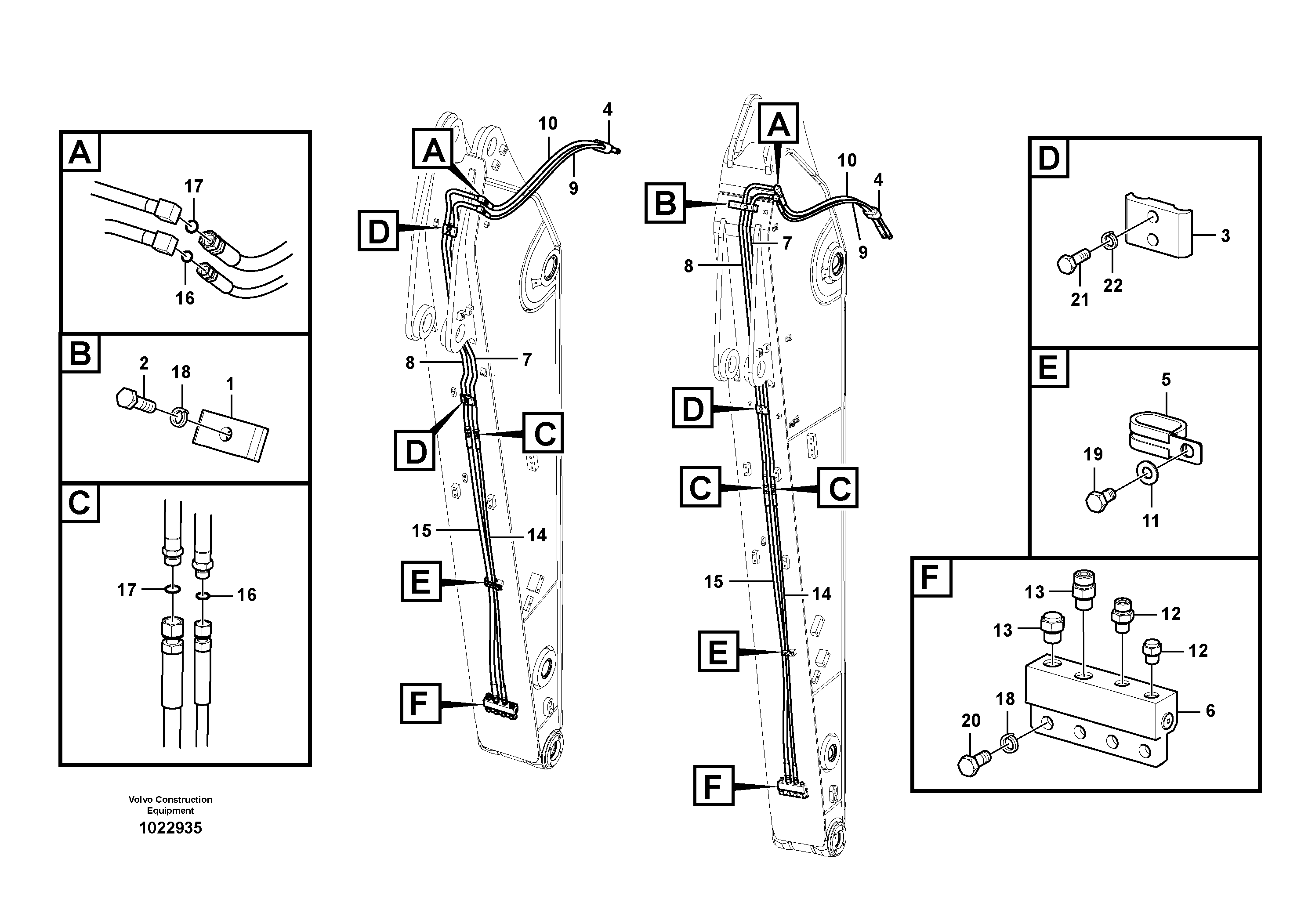 Схема запчастей Volvo FC2121C - 32058 Working hydraulic, quick fit on dipper arm 