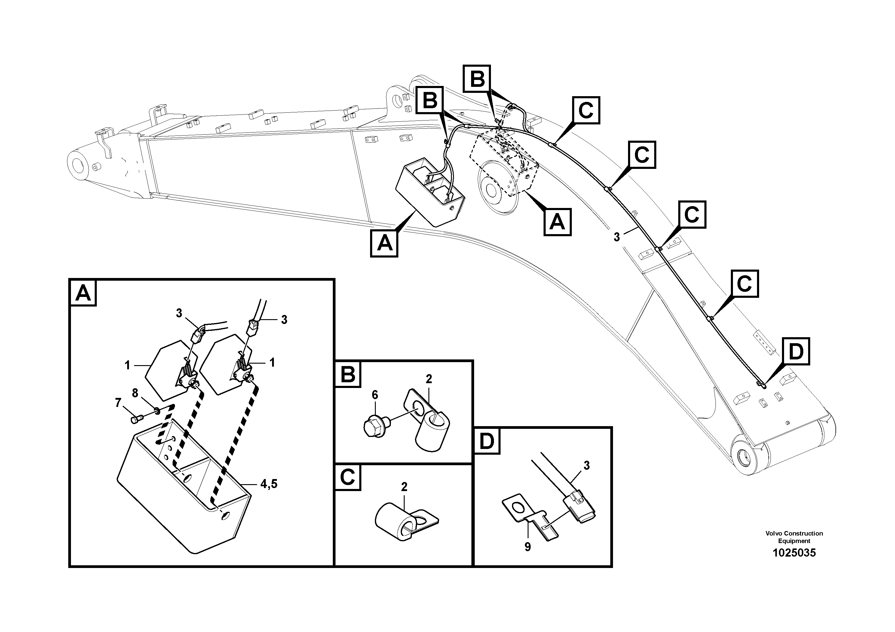 Схема запчастей Volvo FC2121C - 52962 Working lamp on boom 