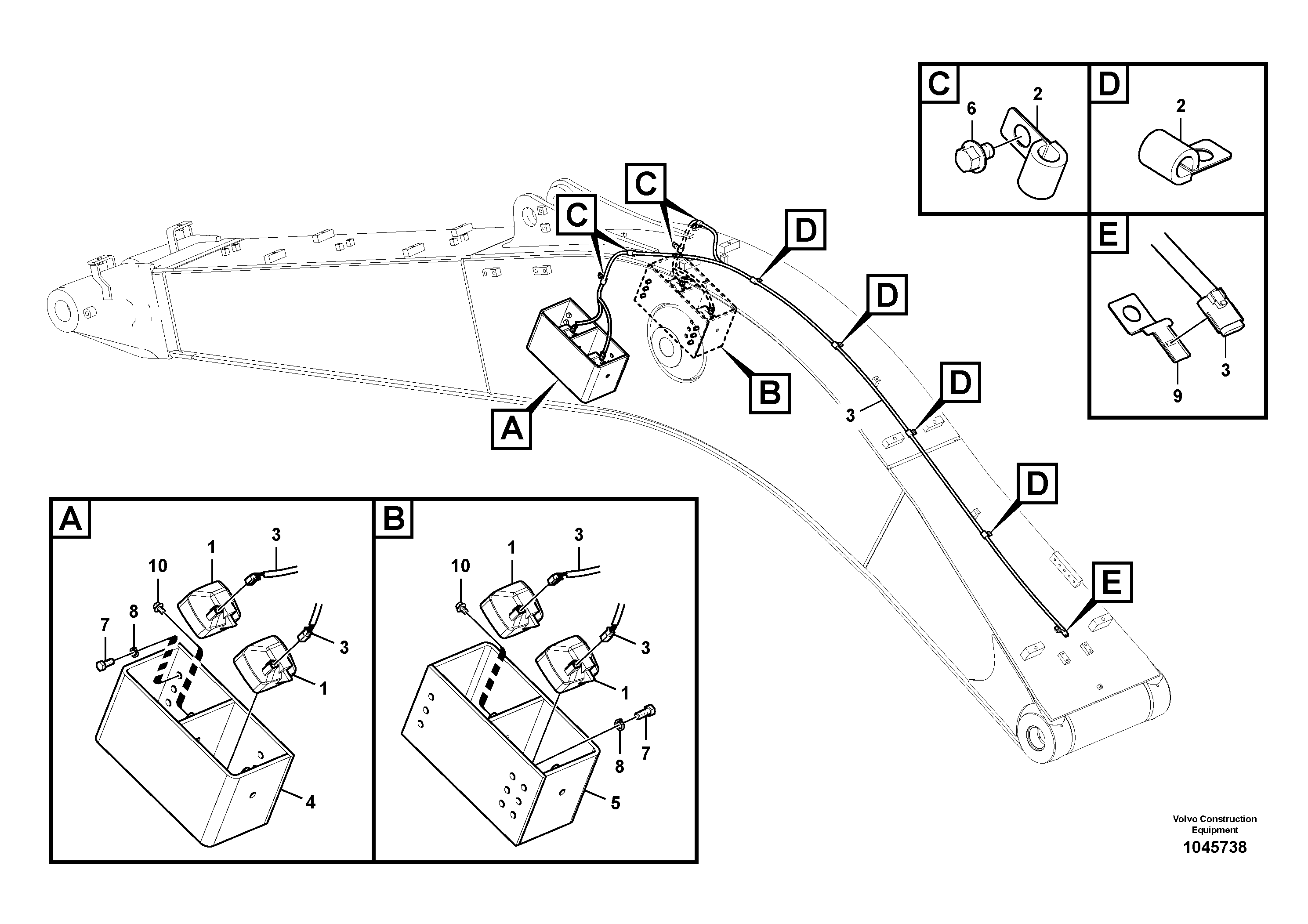 Схема запчастей Volvo FC2121C - 84910 Working lamp on boom 