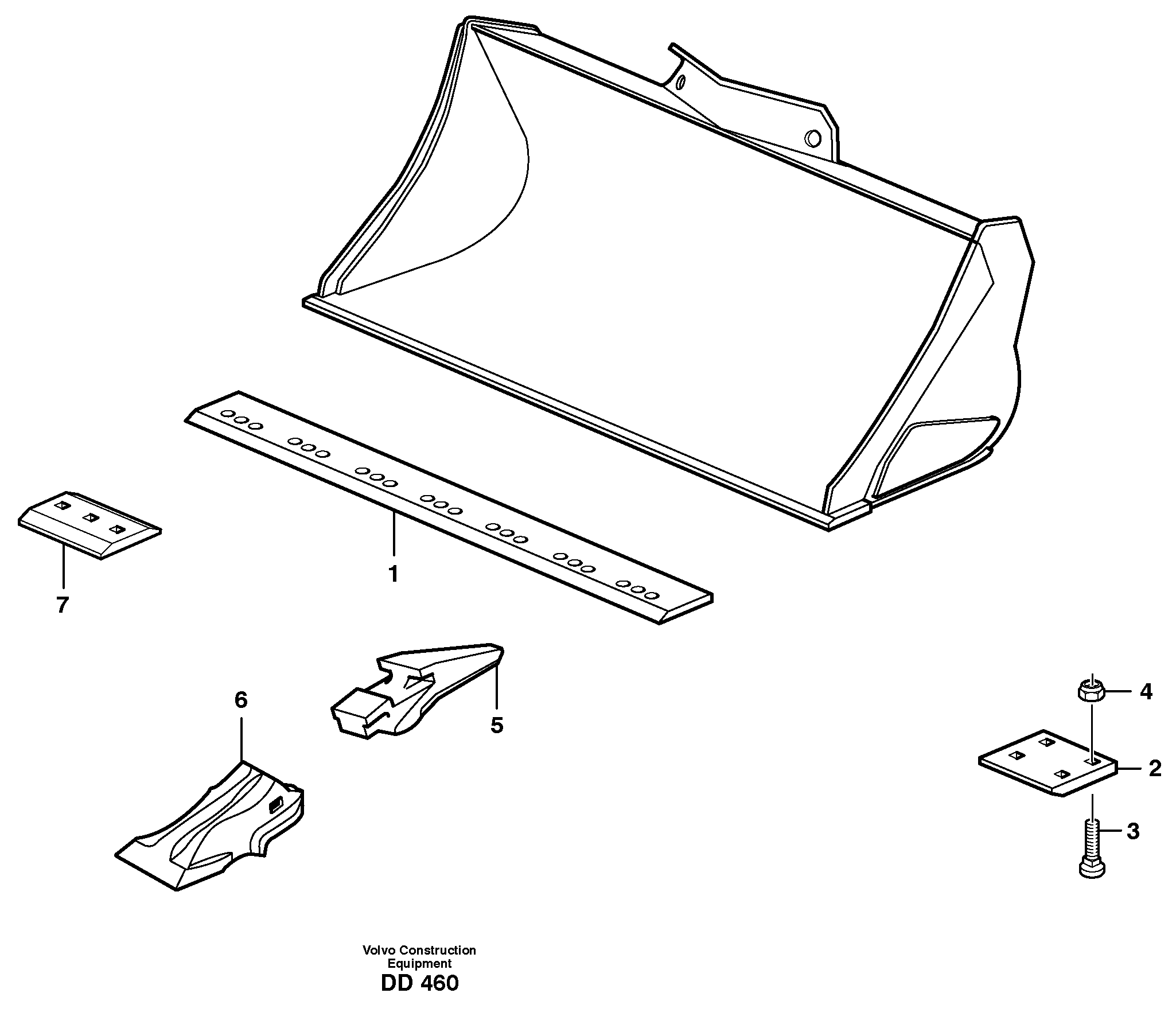 Схема запчастей Volvo EW140 - 15206 Bucket, straight with teeth ATTACHMENTS ATTACHMENTS BUCKETS