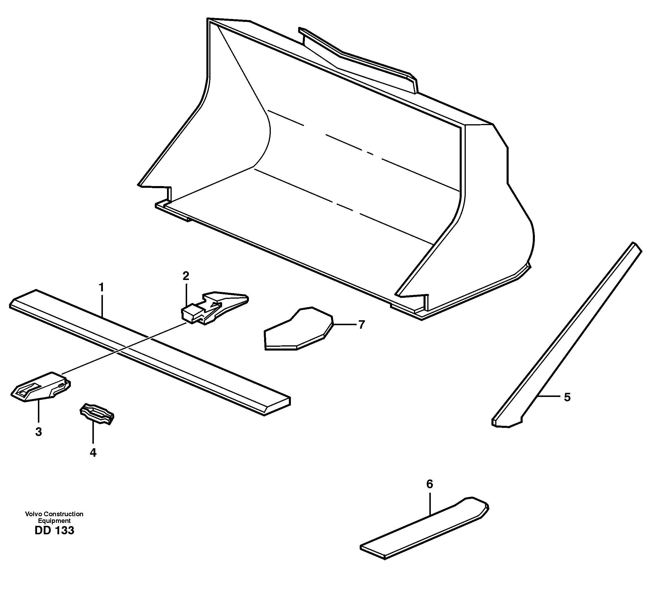 Схема запчастей Volvo EW140 - 15286 Bucket, straight with teeth ATTACHMENTS ATTACHMENTS BUCKETS