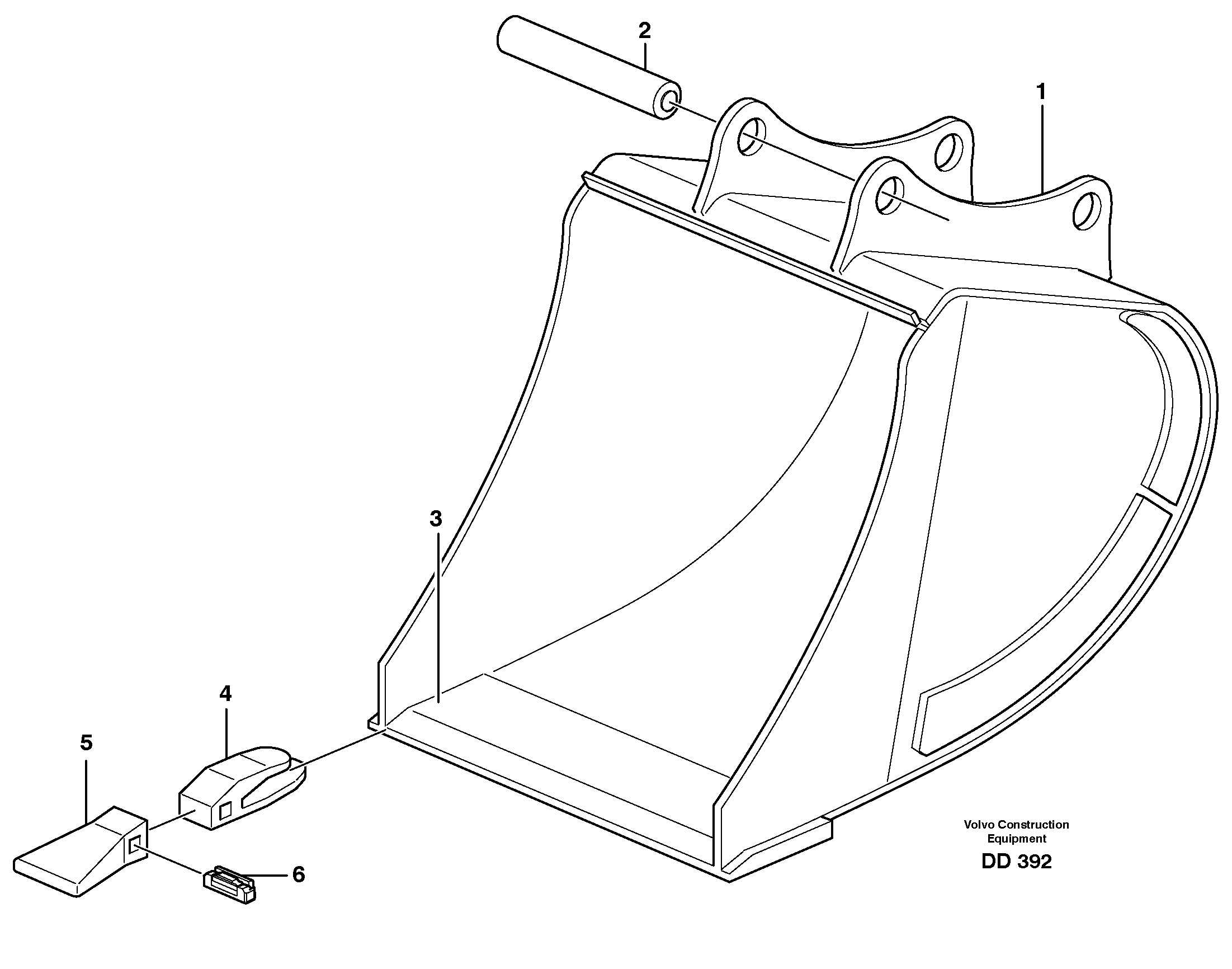 Схема запчастей Volvo EW140 - 36387 Buckets for Quickfit, S6 Combi Parts ATTACHMENTS ATTACHMENTS BUCKETS