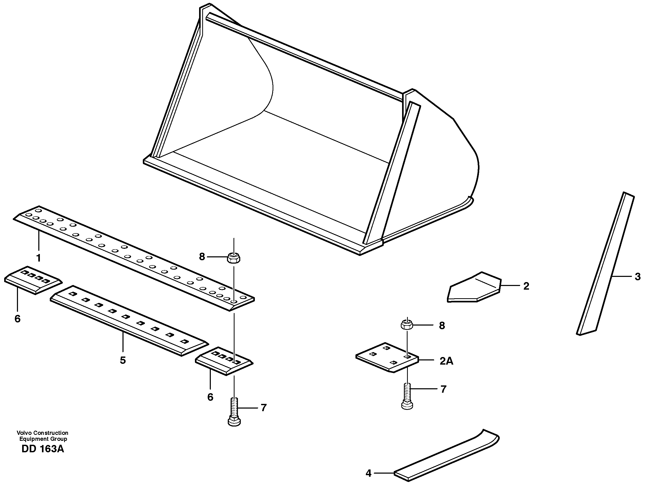 Схема запчастей Volvo EW140 - 23174 Light materials bucket ATTACHMENTS ATTACHMENTS BUCKETS