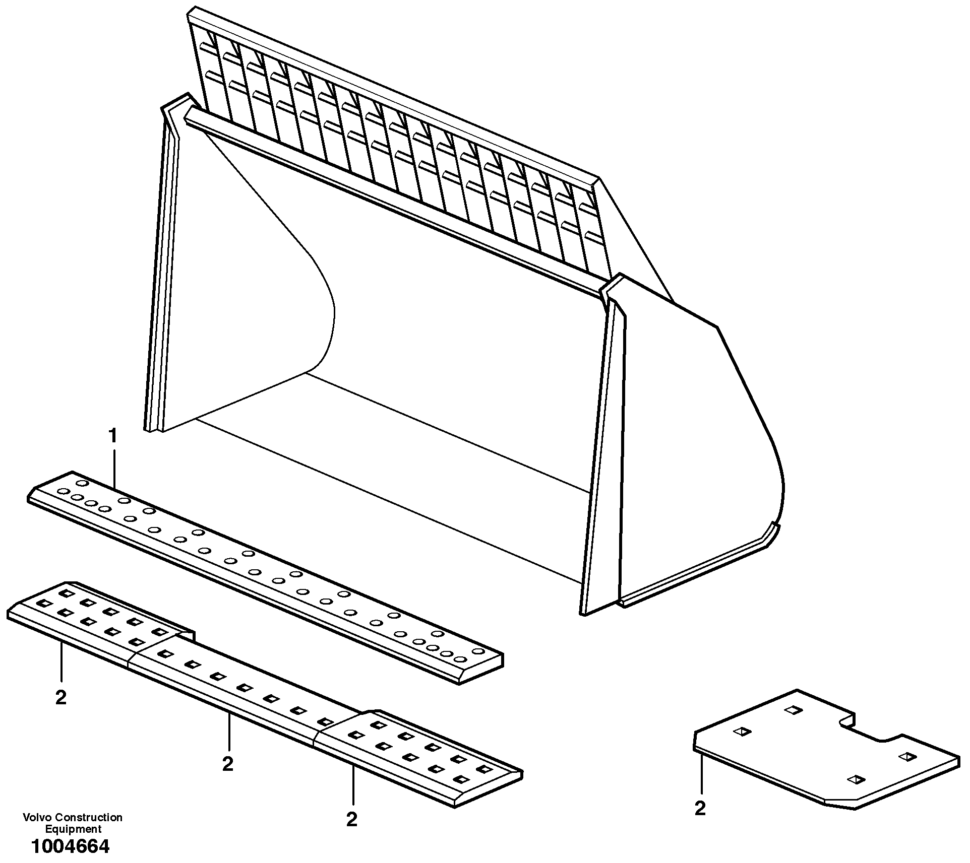 Схема запчастей Volvo EW140 - 25907 Light materials bucket ATTACHMENTS ATTACHMENTS BUCKETS