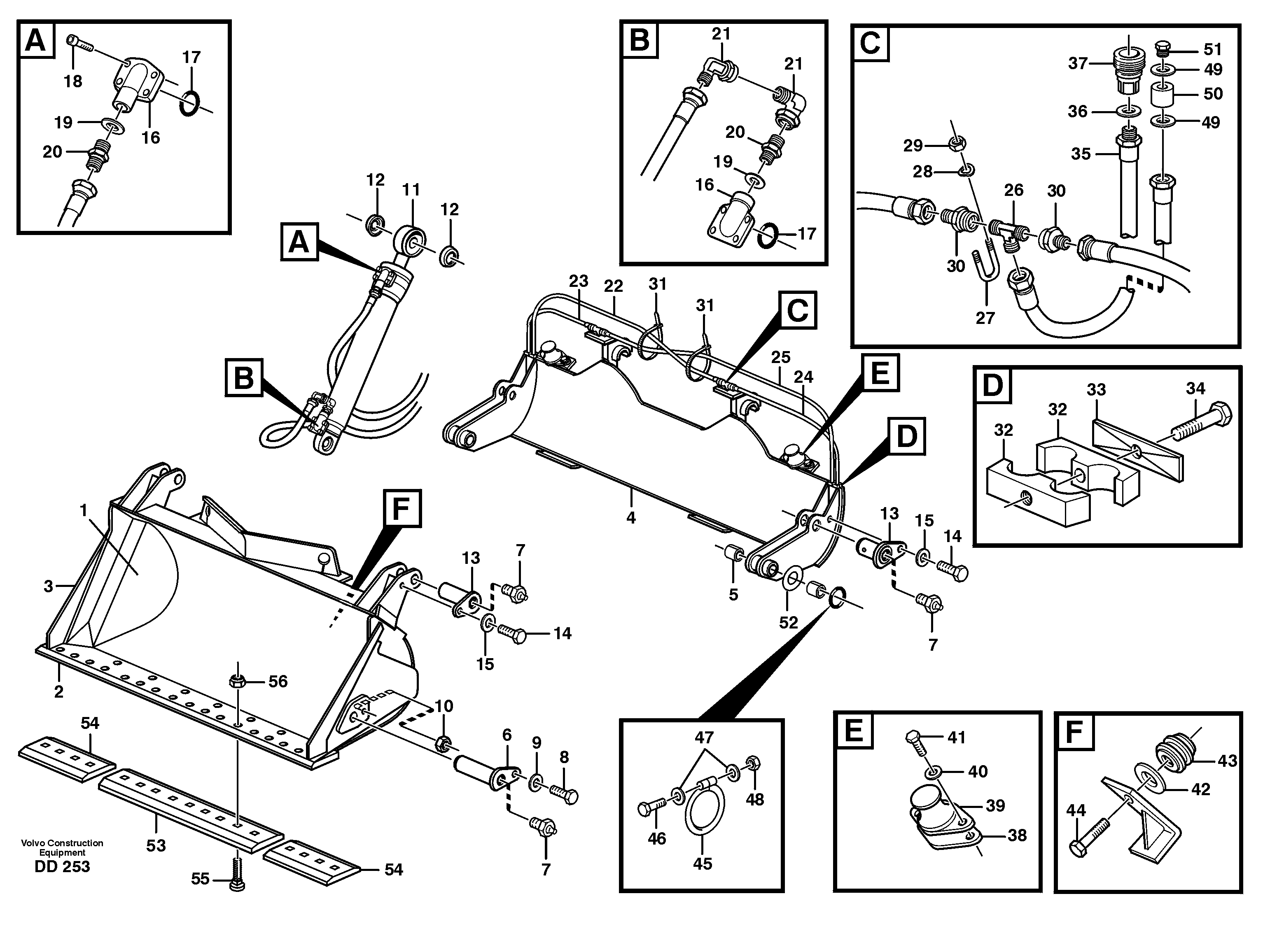 Схема запчастей Volvo EW140 - 46090 High-tipping bucket ATTACHMENTS ATTACHMENTS BUCKETS