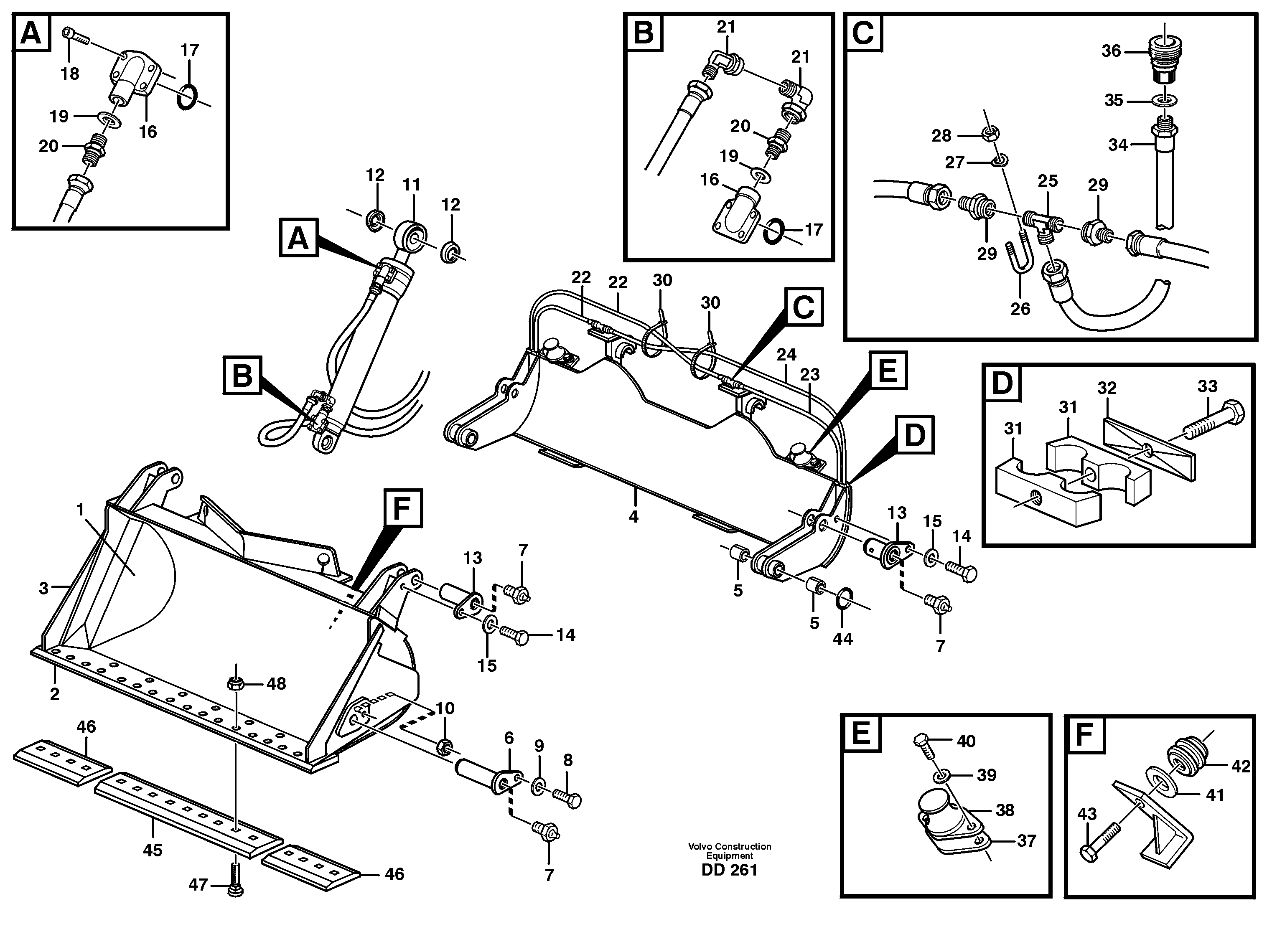 Схема запчастей Volvo EW140 - 79308 High-tipping bucket ATTACHMENTS ATTACHMENTS BUCKETS