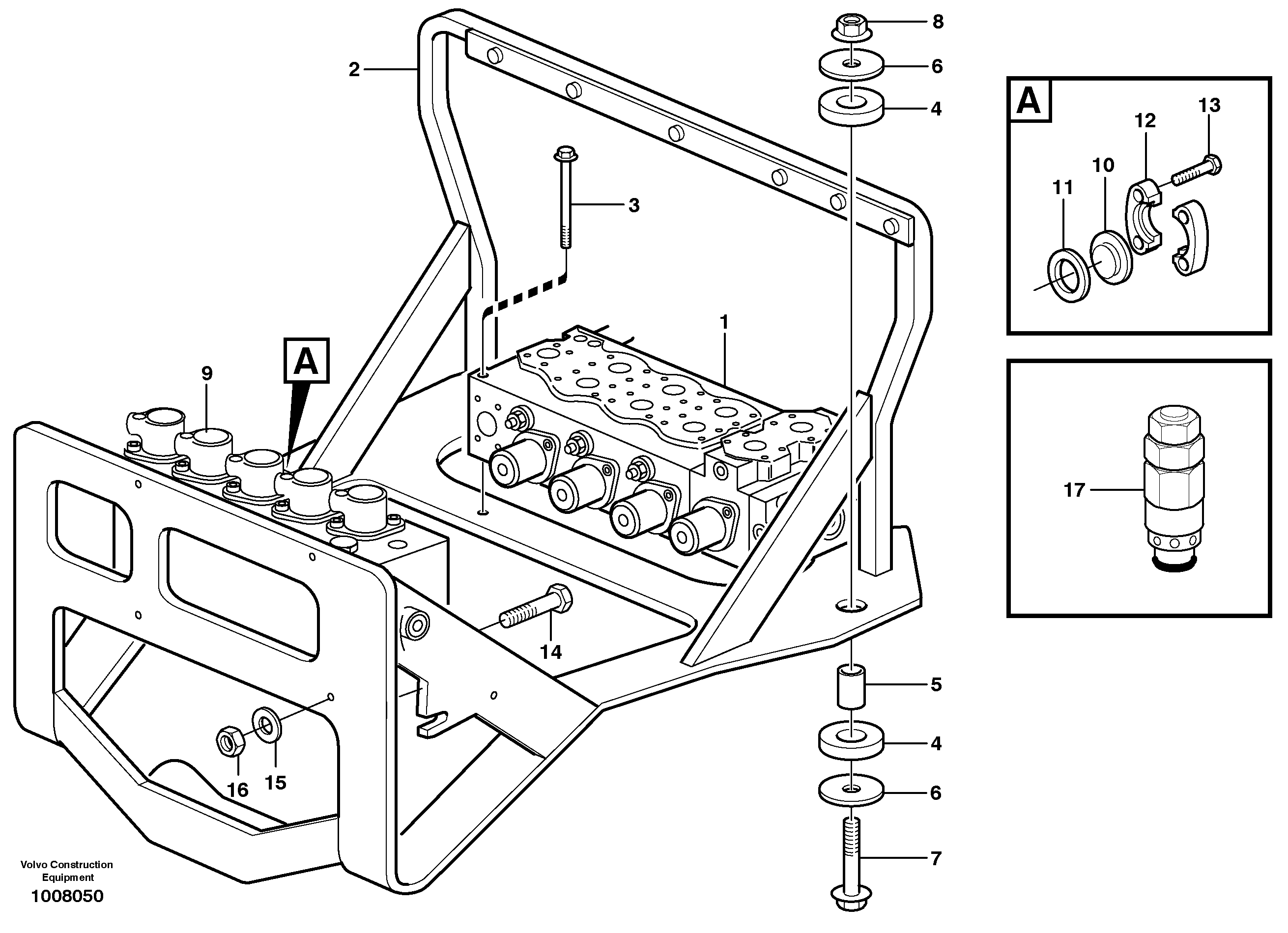 Схема запчастей Volvo EW140 - 14617 Main valve assembly with fitting parts EW140 SER NO 1001-1487