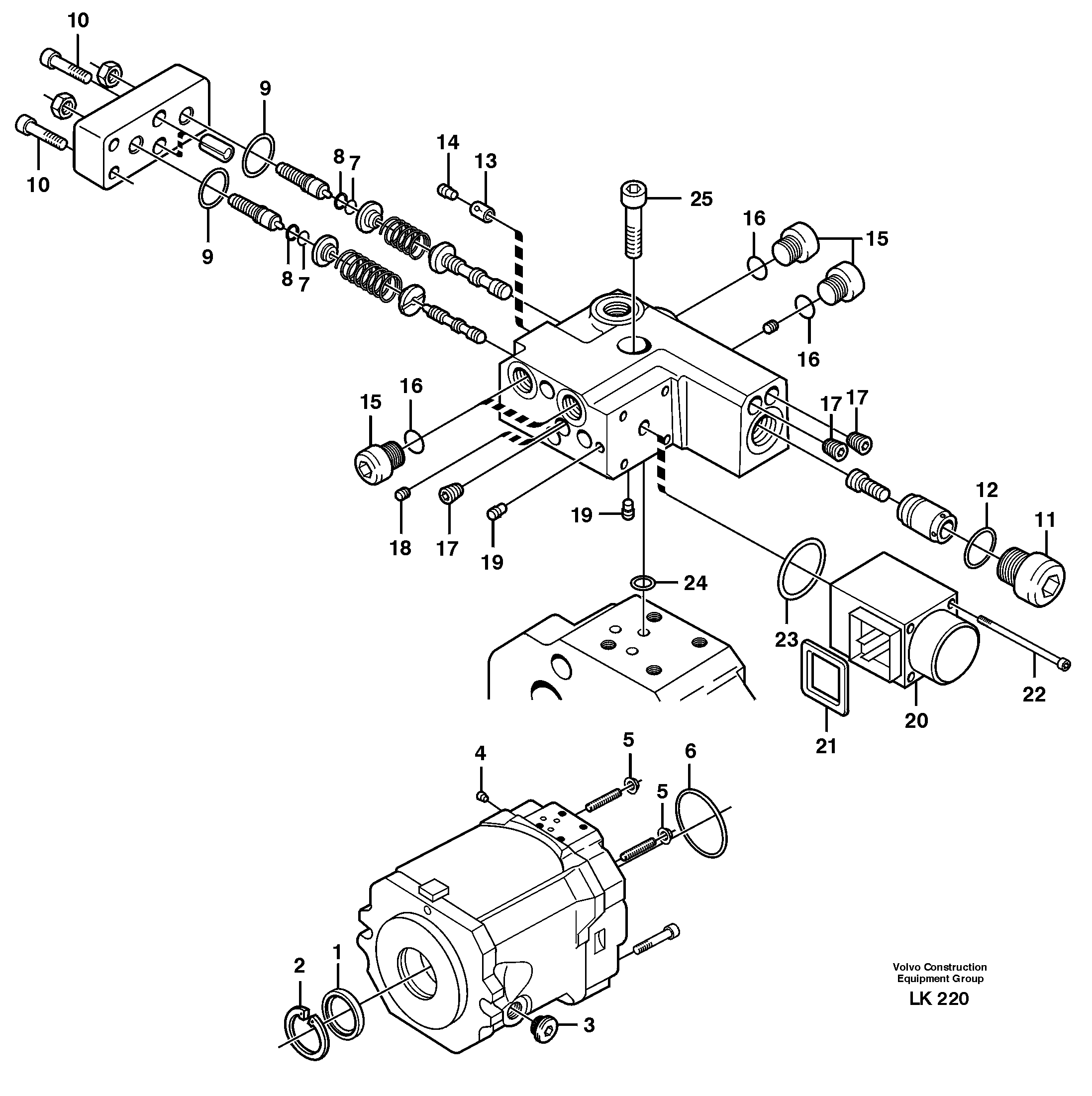 Схема запчастей Volvo EW140 - 24880 Гидронасос (основной насос) EW140 SER NO 1001-1487