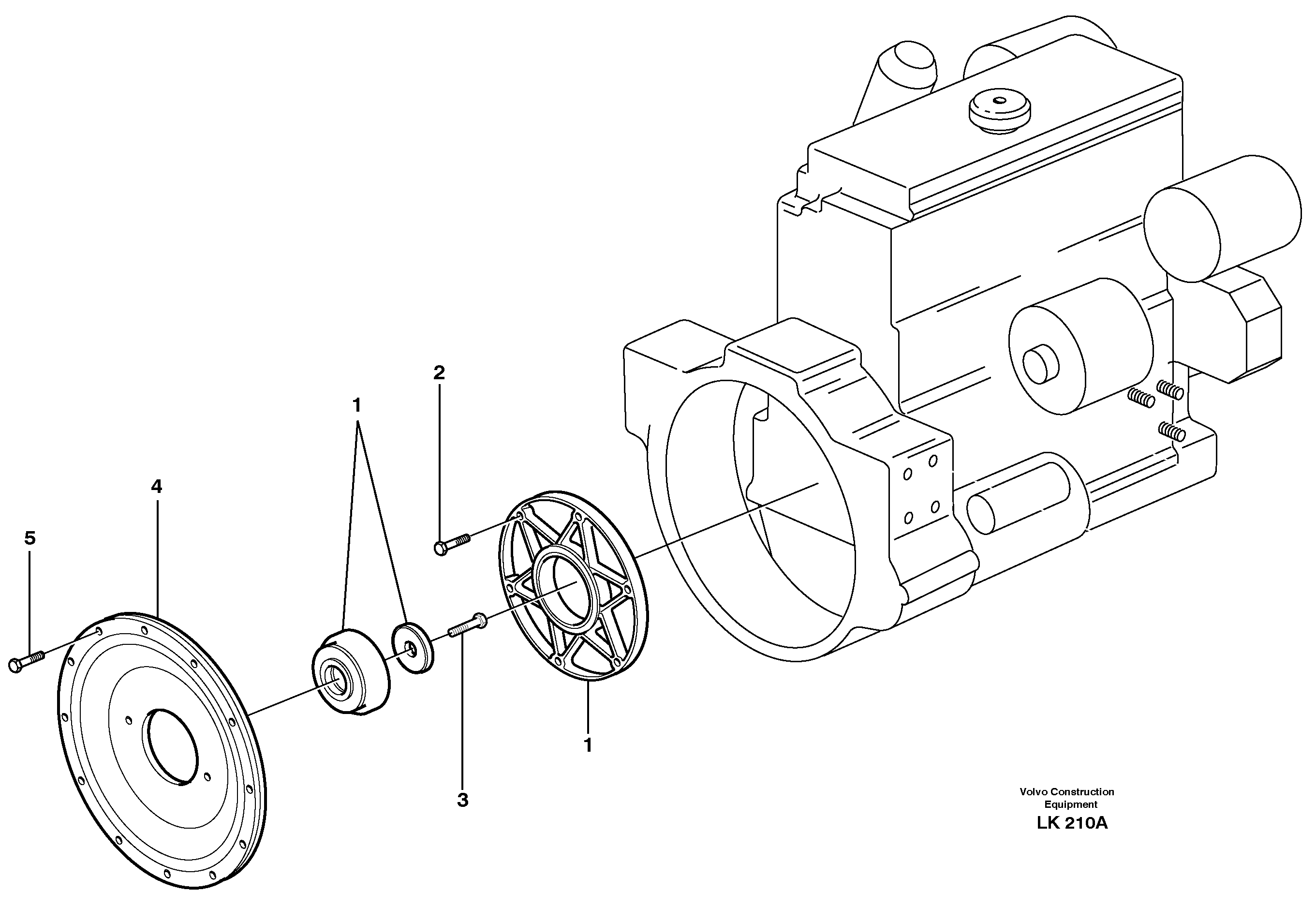 Схема запчастей Volvo EW140 - 31690 Drive for hydraulic pump EW140 SER NO 1001-1487