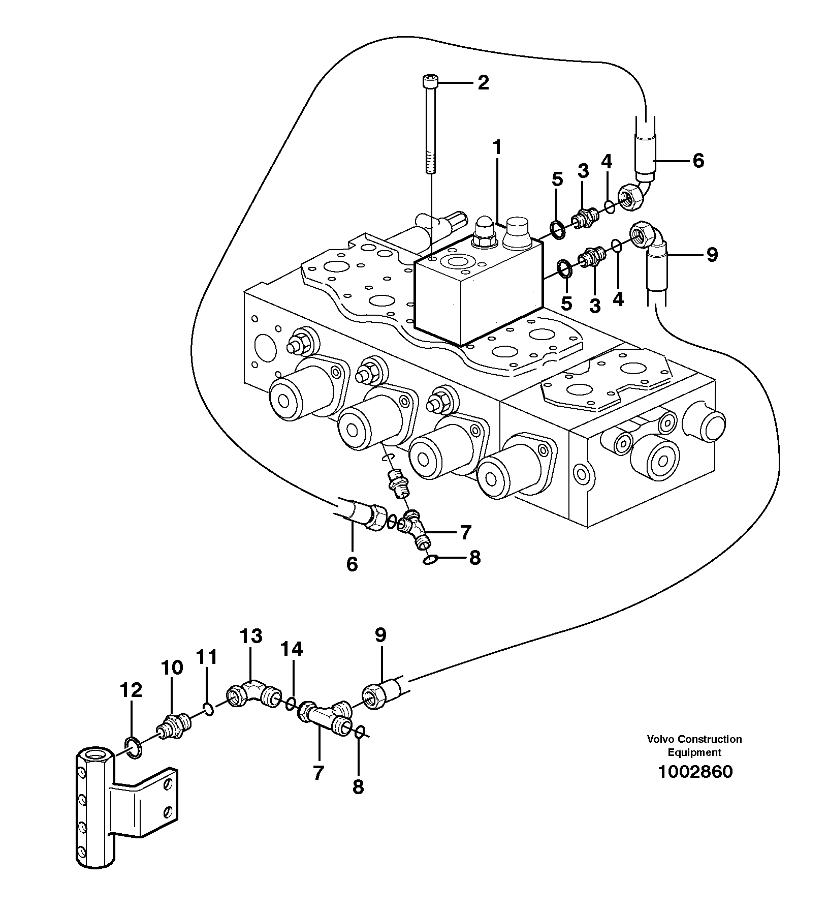 Схема запчастей Volvo EW140 - 32675 Hoser rupture valve for bucket EW140 SER NO 1001-1487