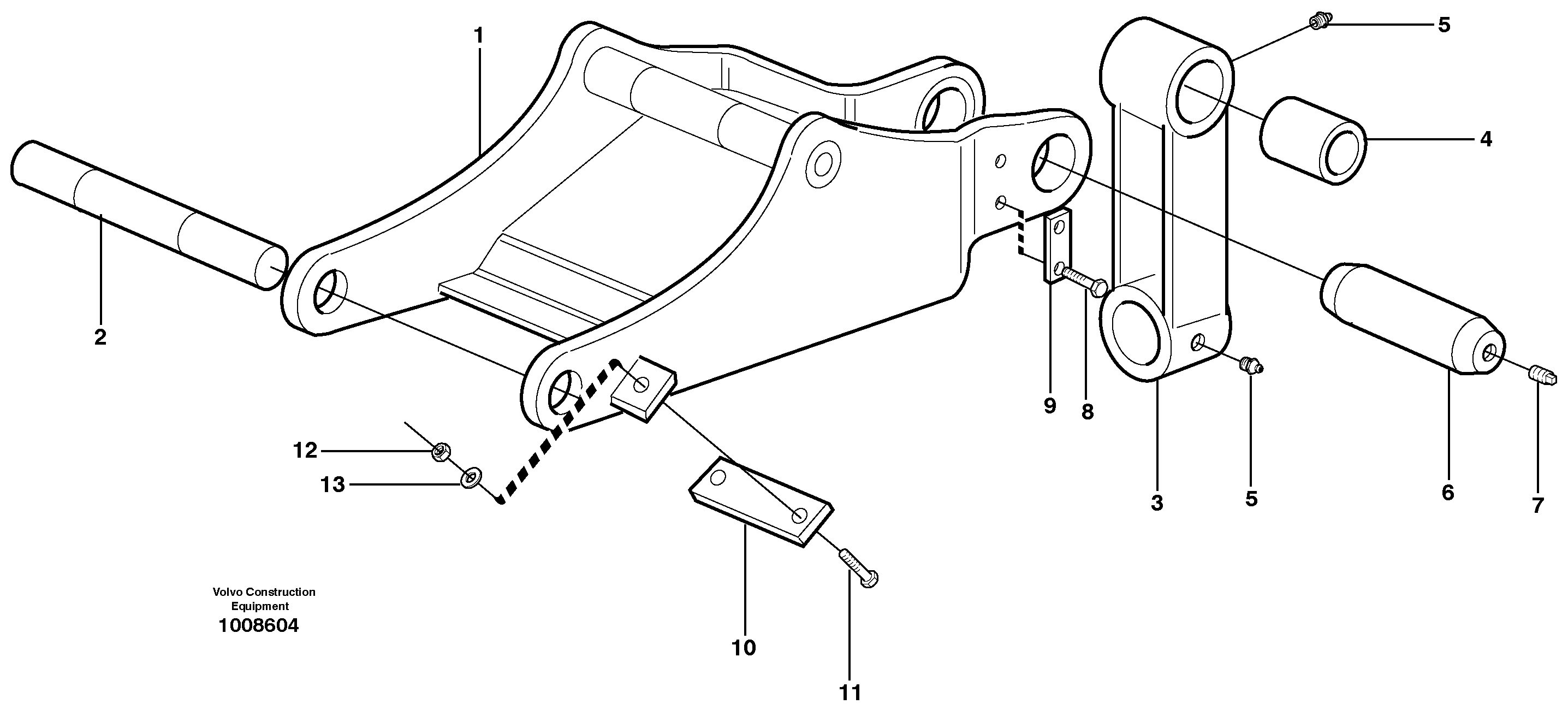 Схема запчастей Volvo EW140 - 56508 Clamshell rest EW140 SER NO 1001-1487