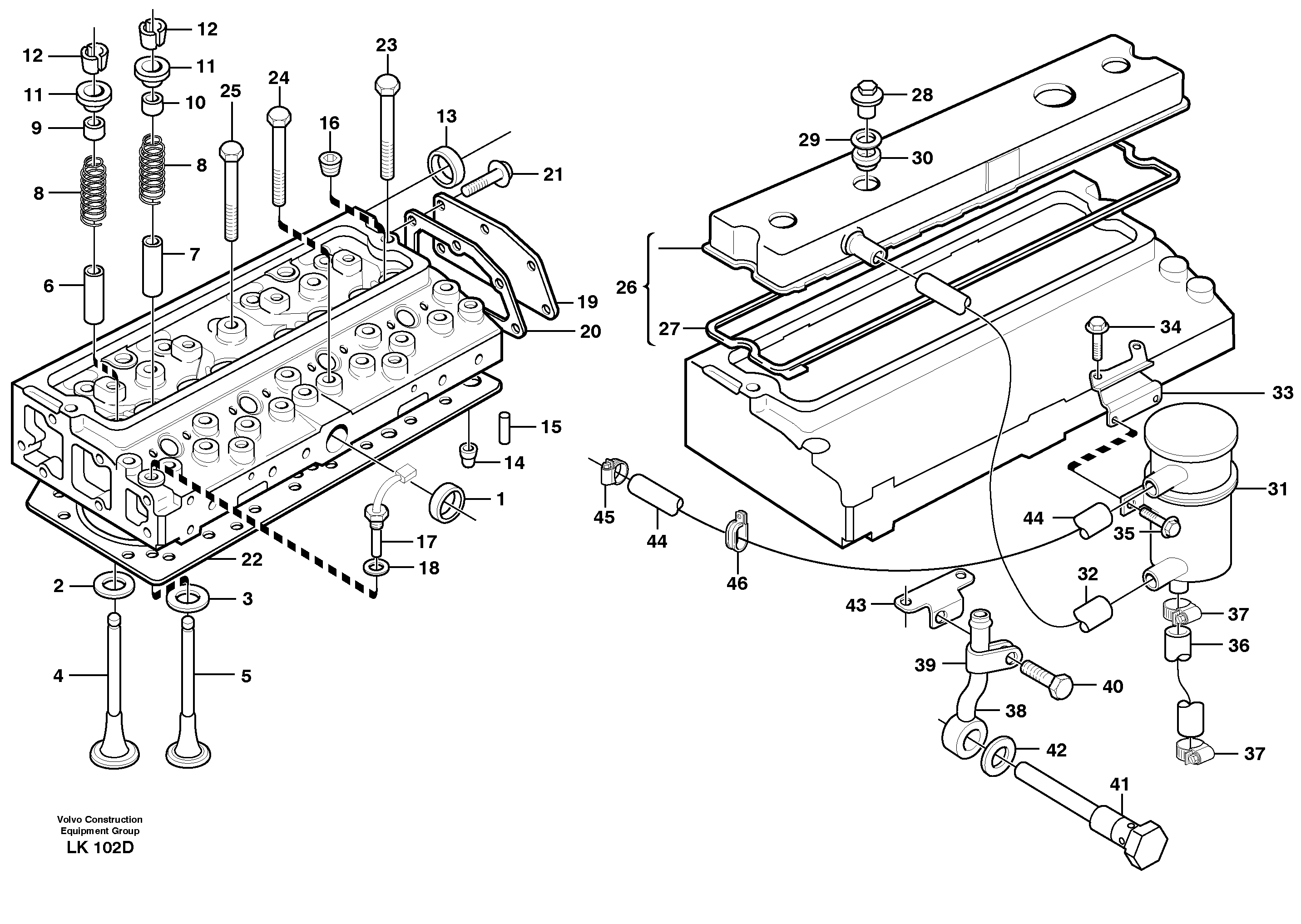 Схема запчастей Volvo EW140 - 83502 Головка блока цилиндров EW140 SER NO 1001-1487