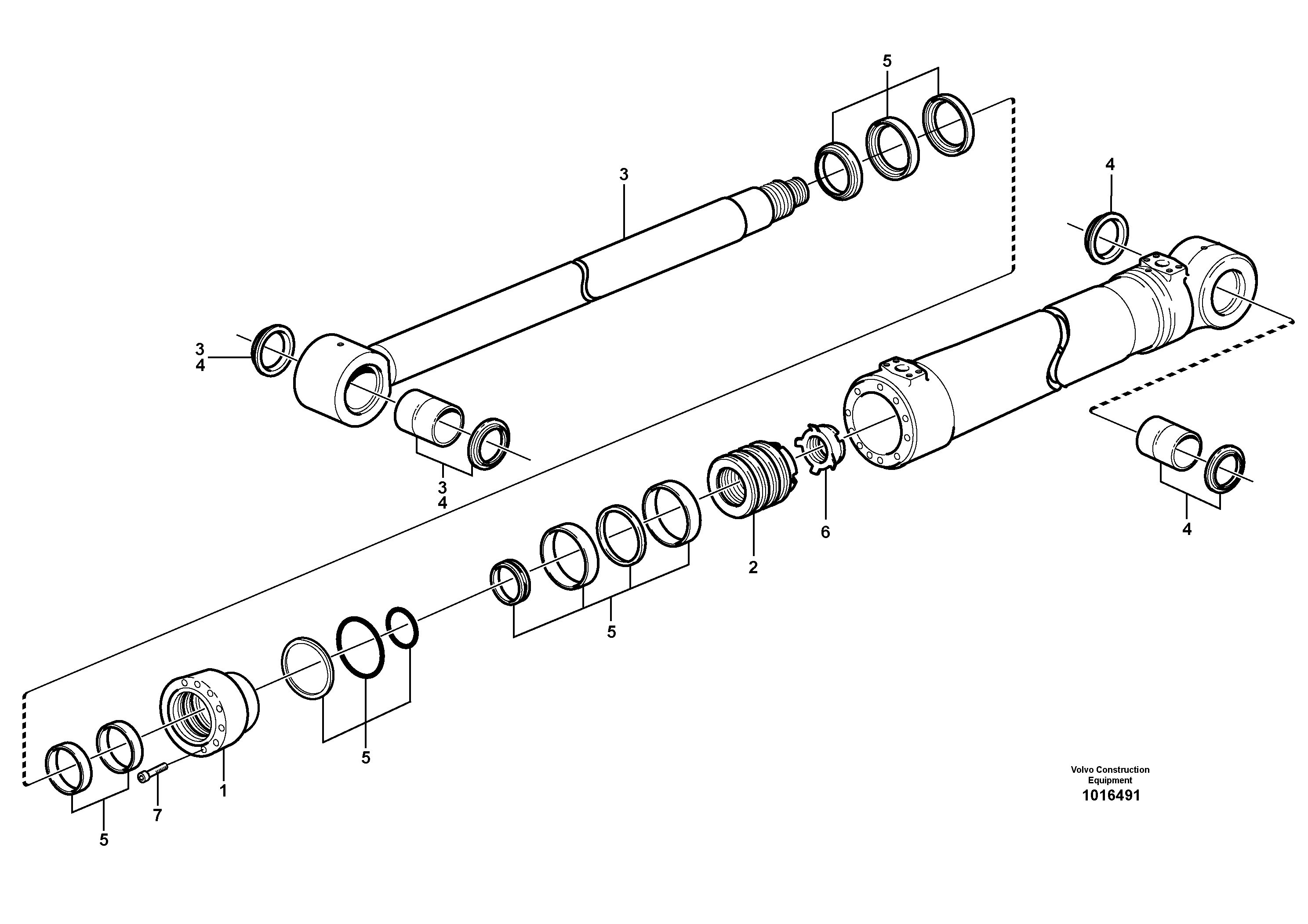 Схема запчастей Volvo EW140 - 30815 Гидроцилиндр EW140 SER NO 1001-1487