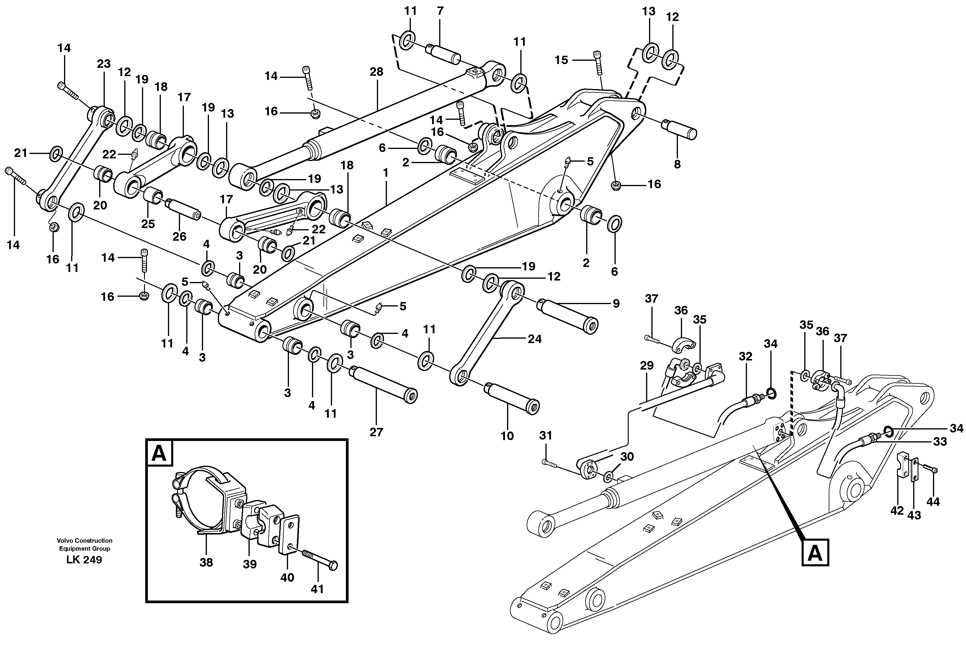 Схема запчастей Volvo EW140 - 81500 Dipper arm incl. connect EW140 SER NO 1001-1487