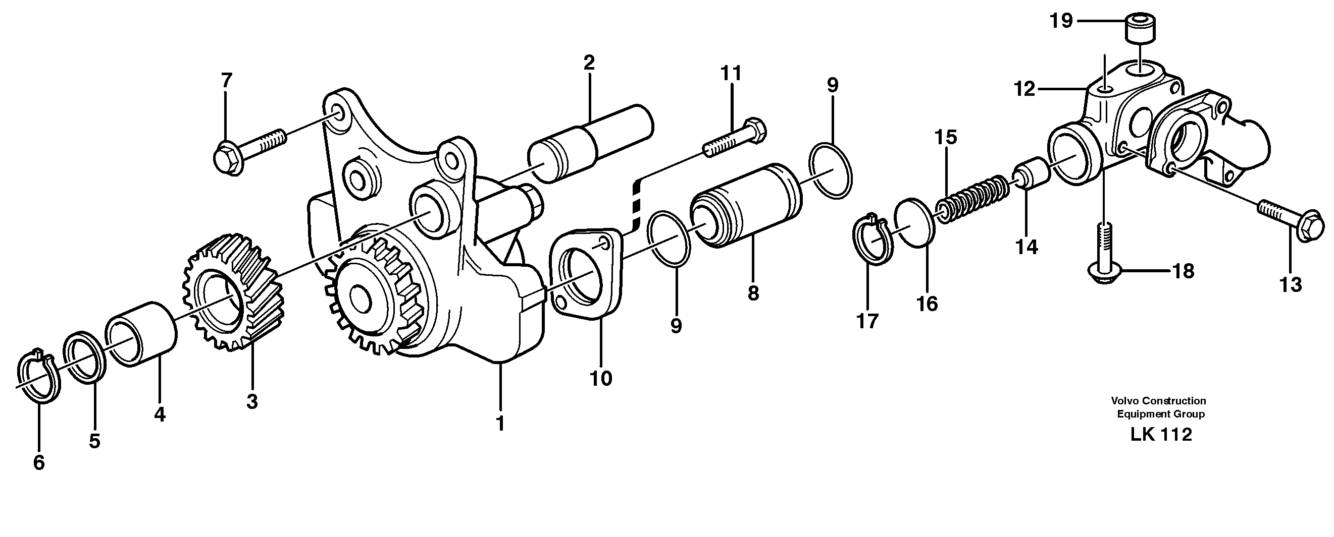 Схема запчастей Volvo EW140 - 30755 Насос масляный EW140 SER NO 1001-1487