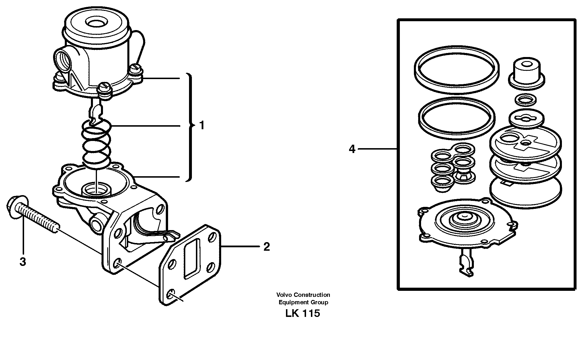 Схема запчастей Volvo EW140 - 30757 Feed pump EW140 SER NO 1001-1487