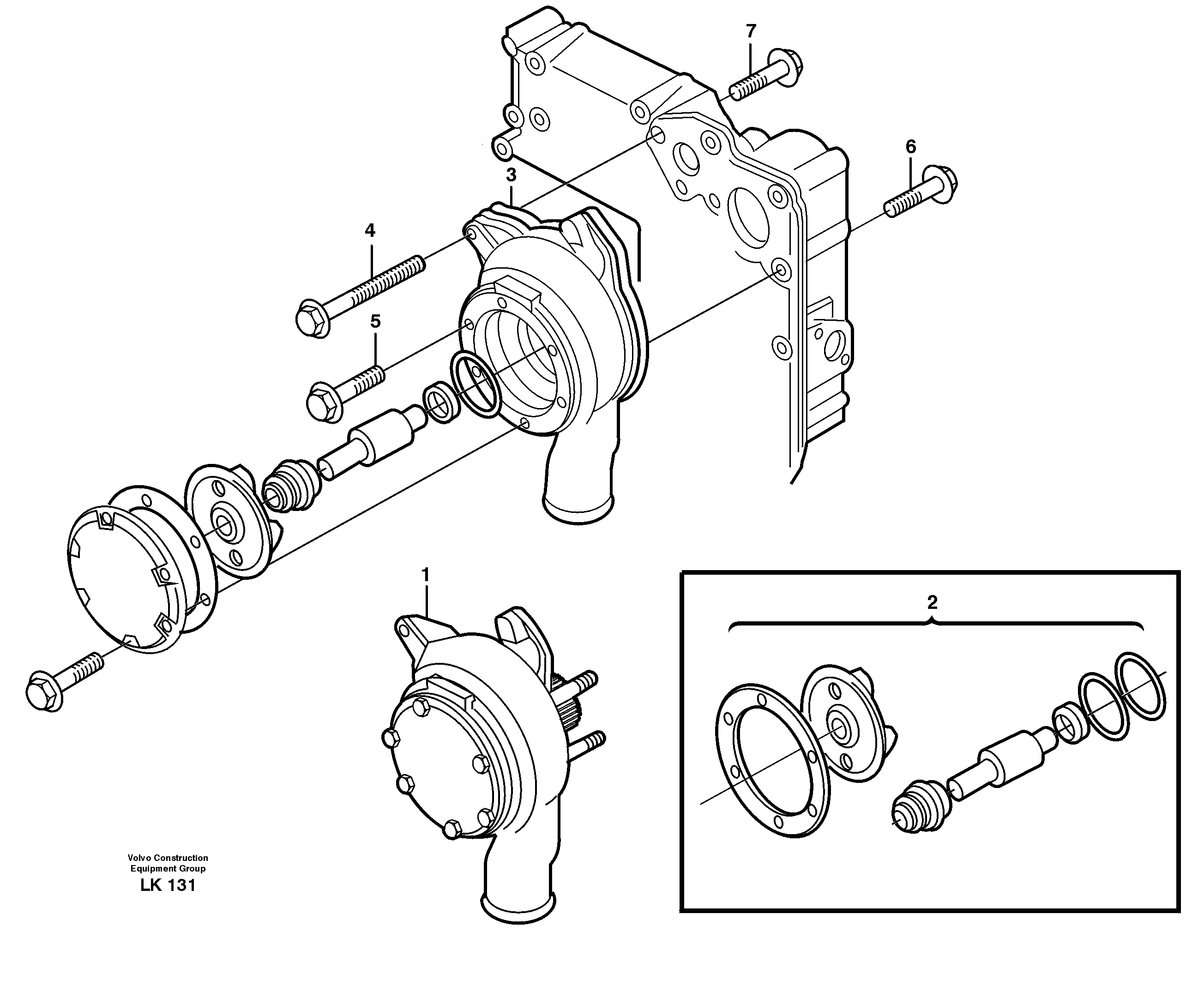 Схема запчастей Volvo EW140 - 31024 Водяной насос EW140 SER NO 1001-1487