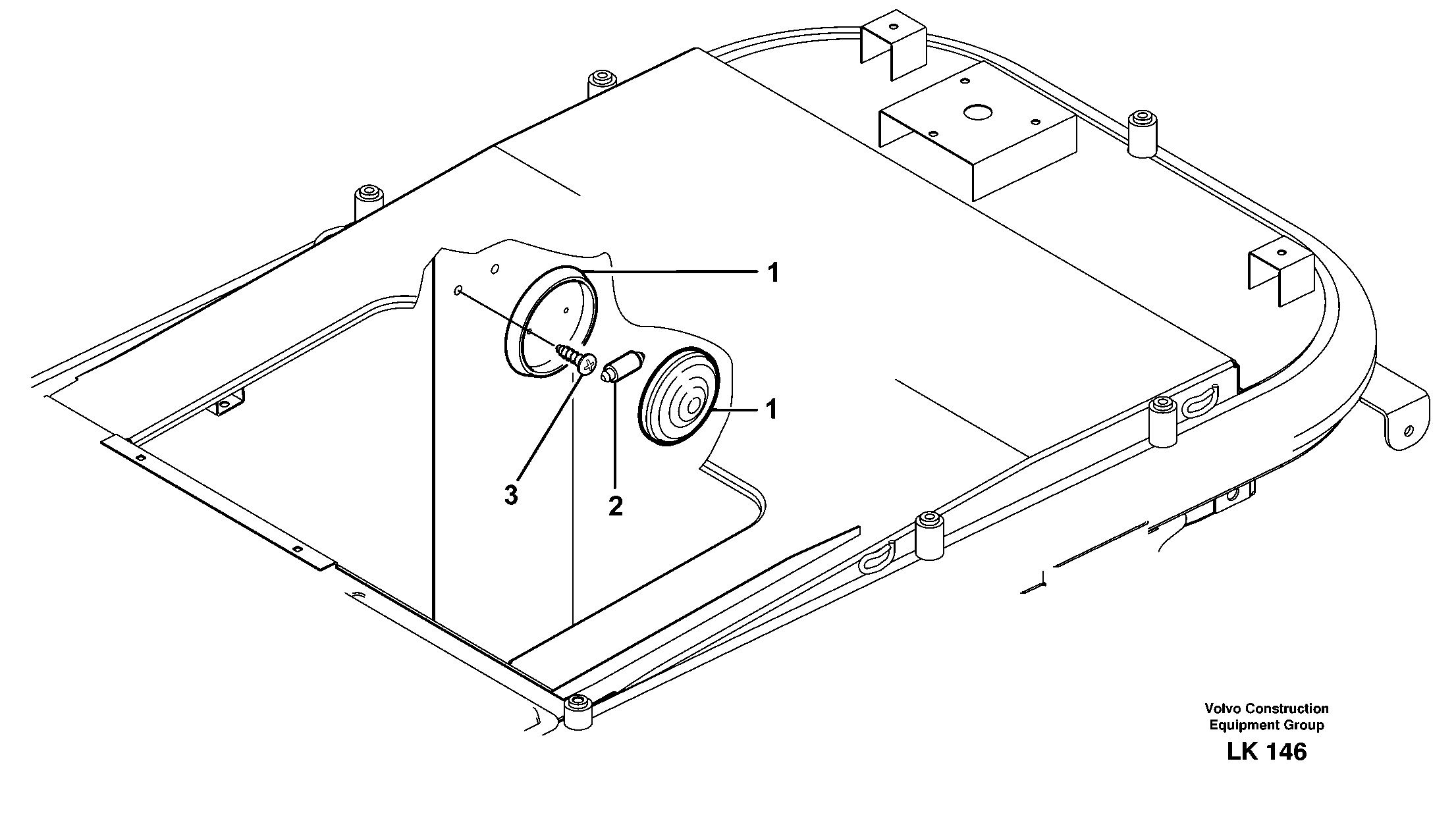 Схема запчастей Volvo EW140 - 83963 Interior lamp EW140 SER NO 1001-1487