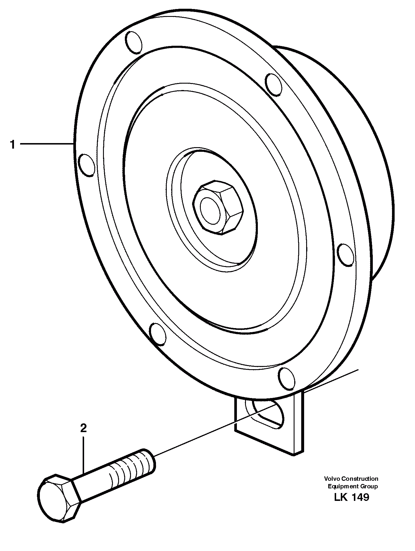 Схема запчастей Volvo EW140 - 35627 Horn EW140 SER NO 1001-1487