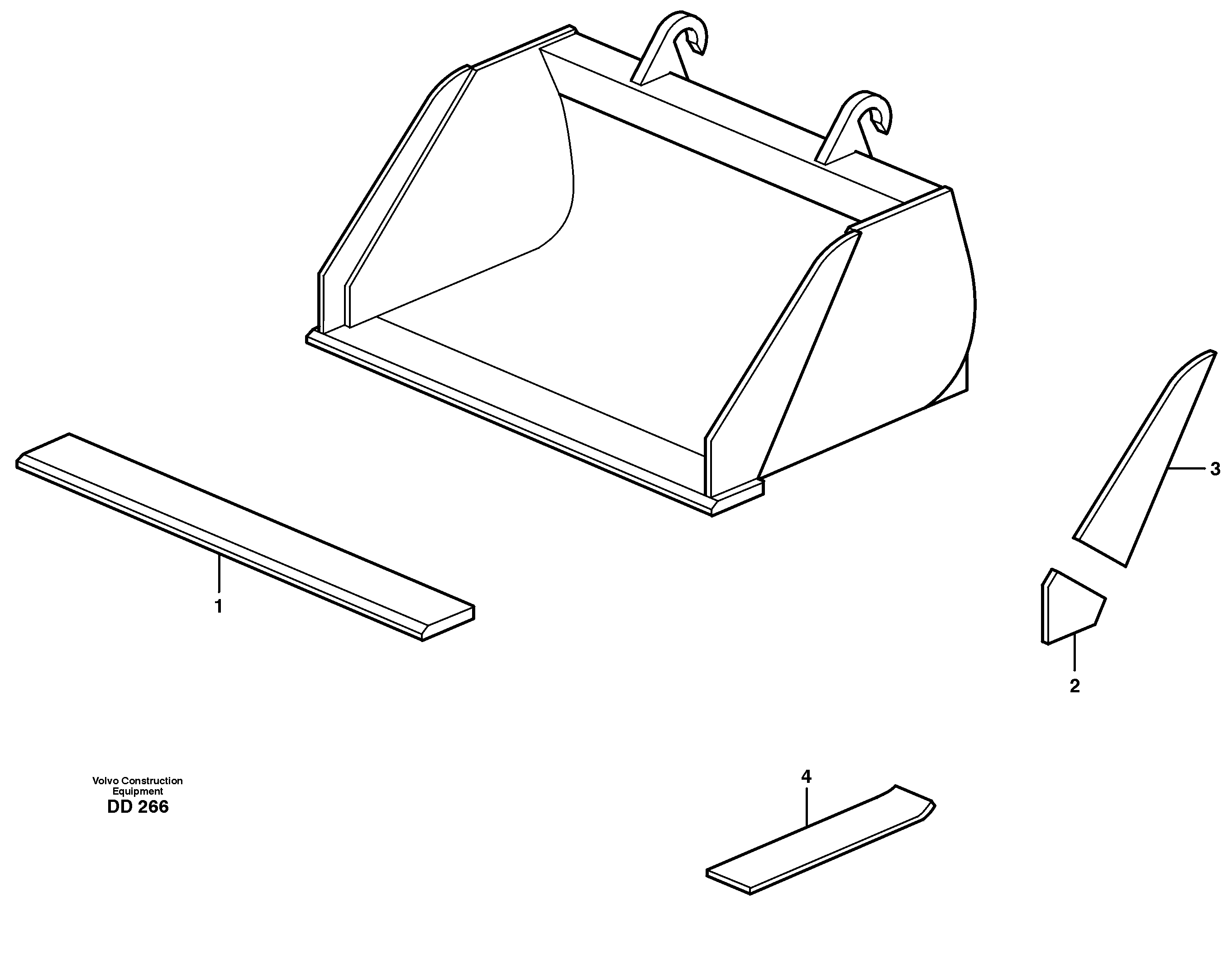 Схема запчастей Volvo EW140 - 28807 Planing bucket ATTACHMENTS ATTACHMENTS BUCKETS
