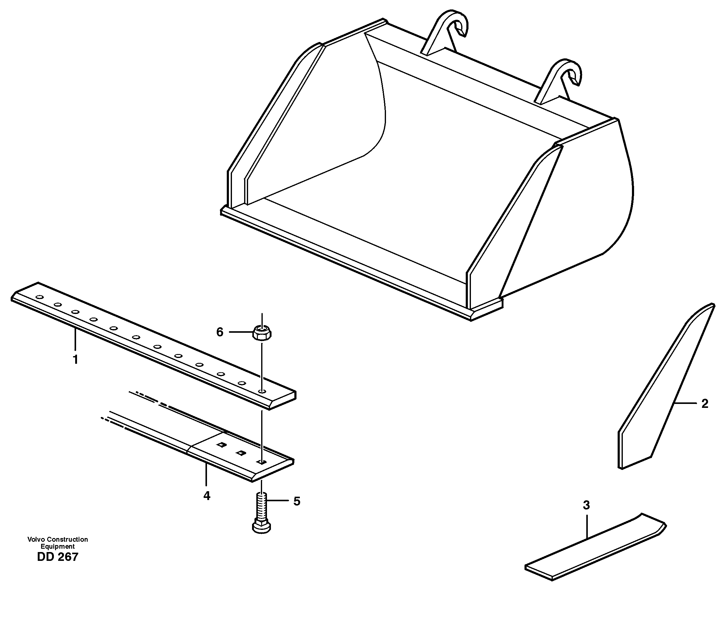 Схема запчастей Volvo EW140 - 28809 Planing bucket ATTACHMENTS ATTACHMENTS BUCKETS