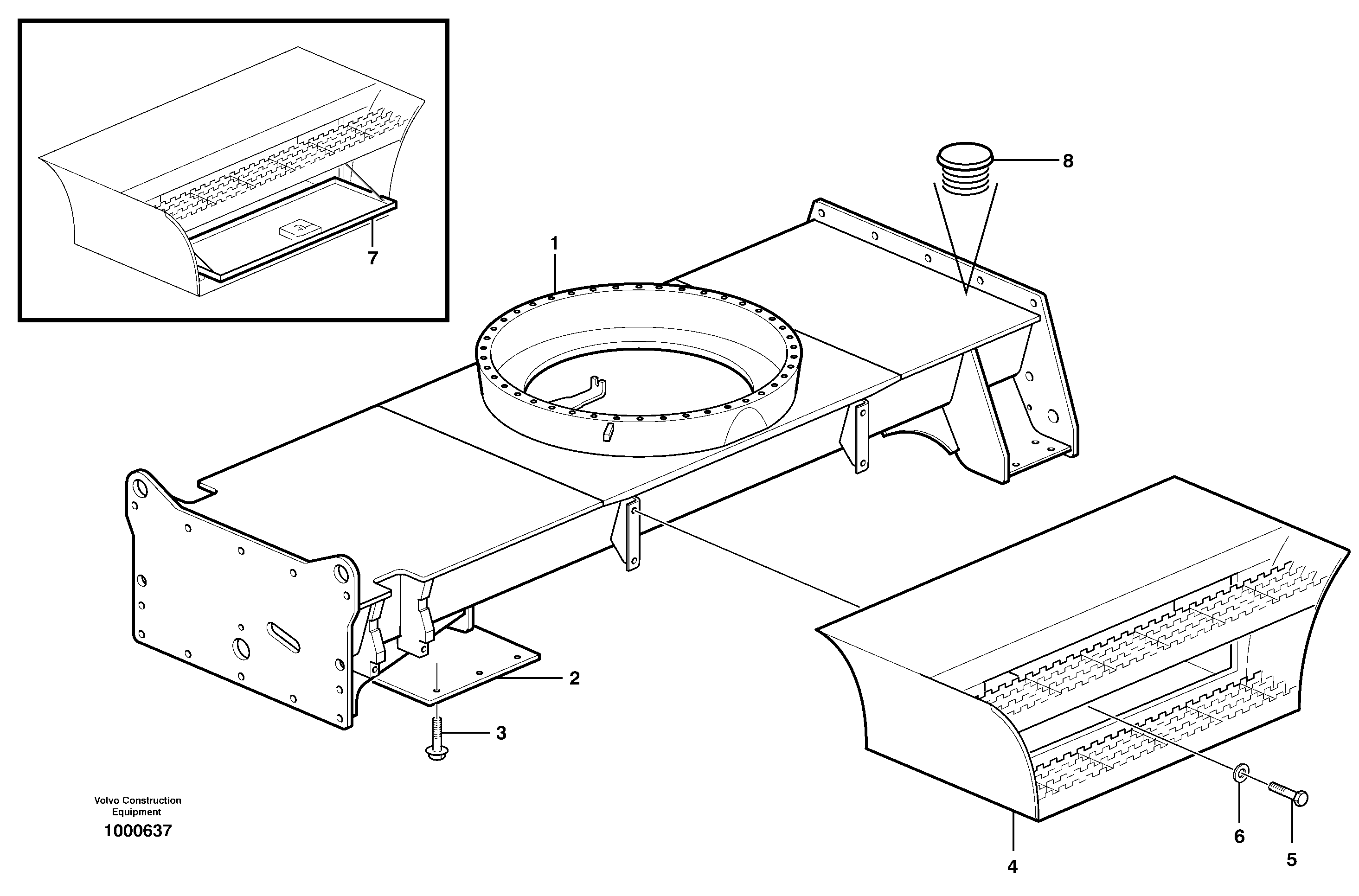 Схема запчастей Volvo EW140 - 48213 Шасси EW140 SER NO 1001-1487