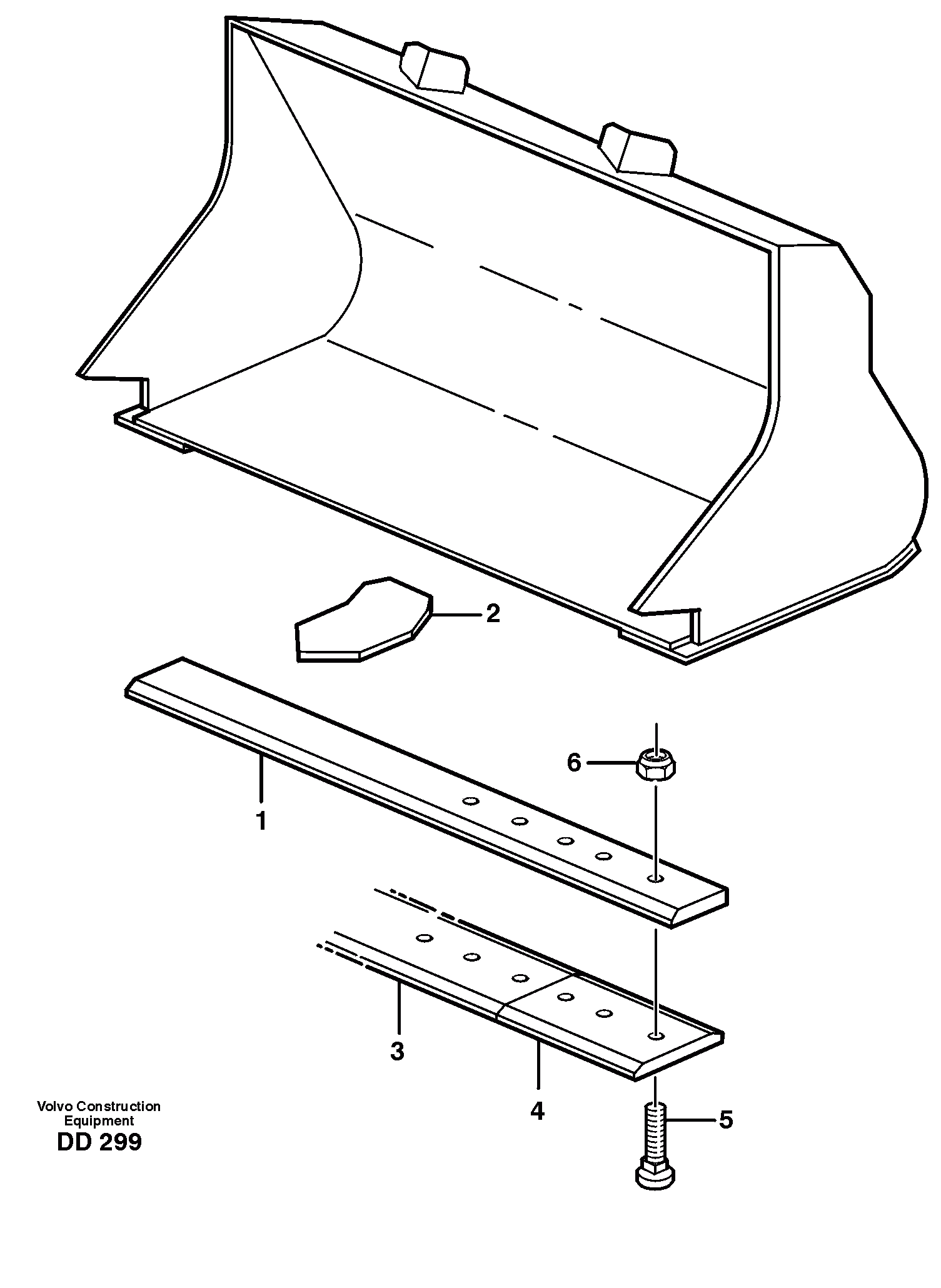 Схема запчастей Volvo EW140 - 17872 Bucket, straight lip without teeth ATTACHMENTS ATTACHMENTS BUCKETS