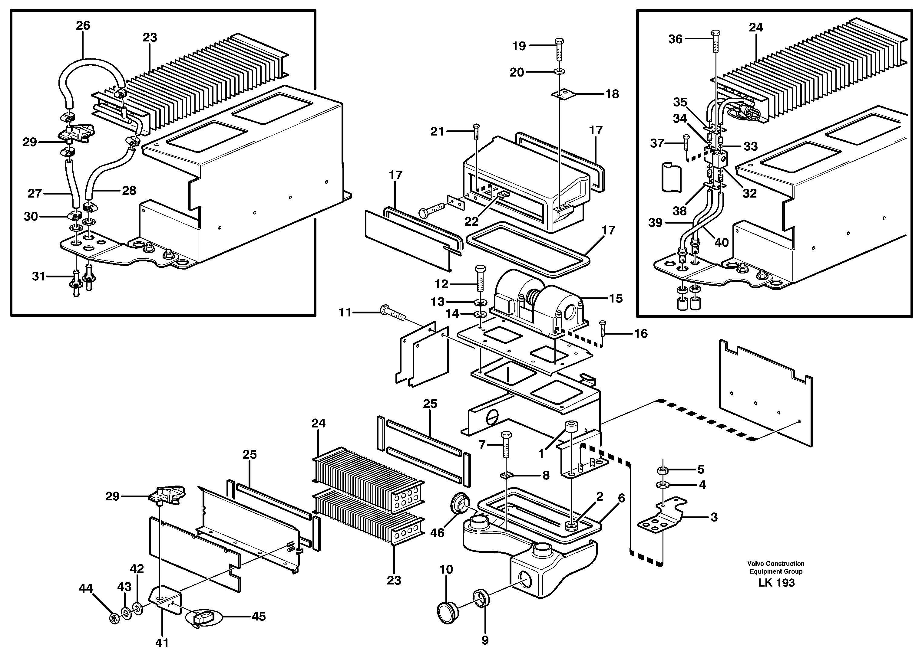 Схема запчастей Volvo EW140 - 35229 Heating unit EW140 SER NO 1001-1487
