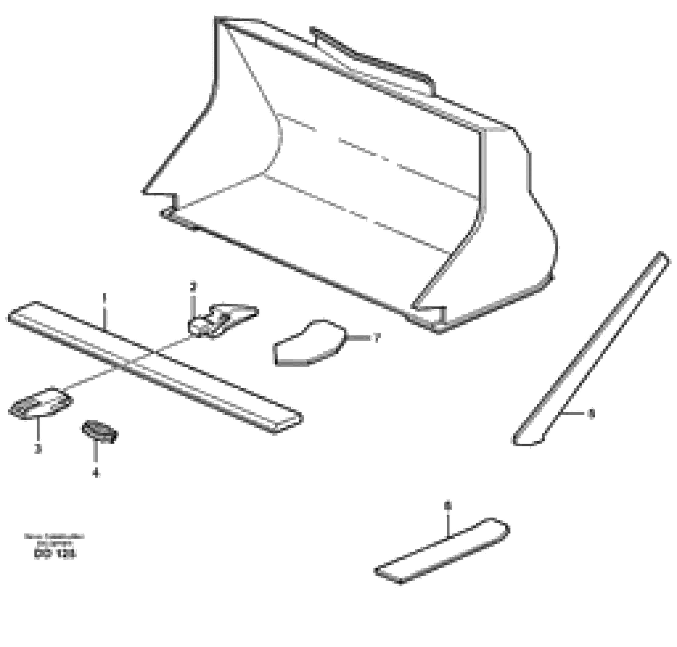 Схема запчастей Volvo EW140 - 15190 Bucket, straight with teeth ATTACHMENTS ATTACHMENTS BUCKETS