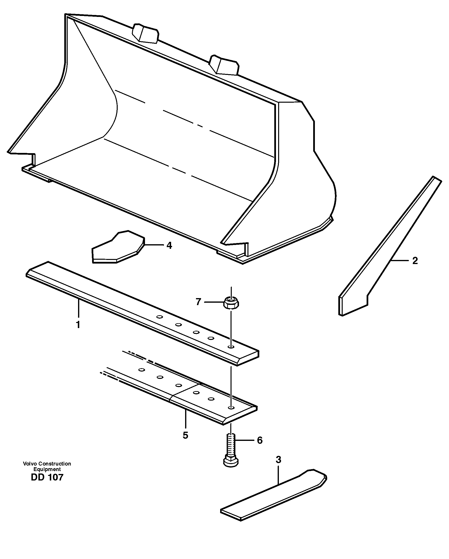 Схема запчастей Volvo EW160 - 17866 Bucket, straight lip without teeth ATTACHMENTS ATTACHMENTS BUCKETS