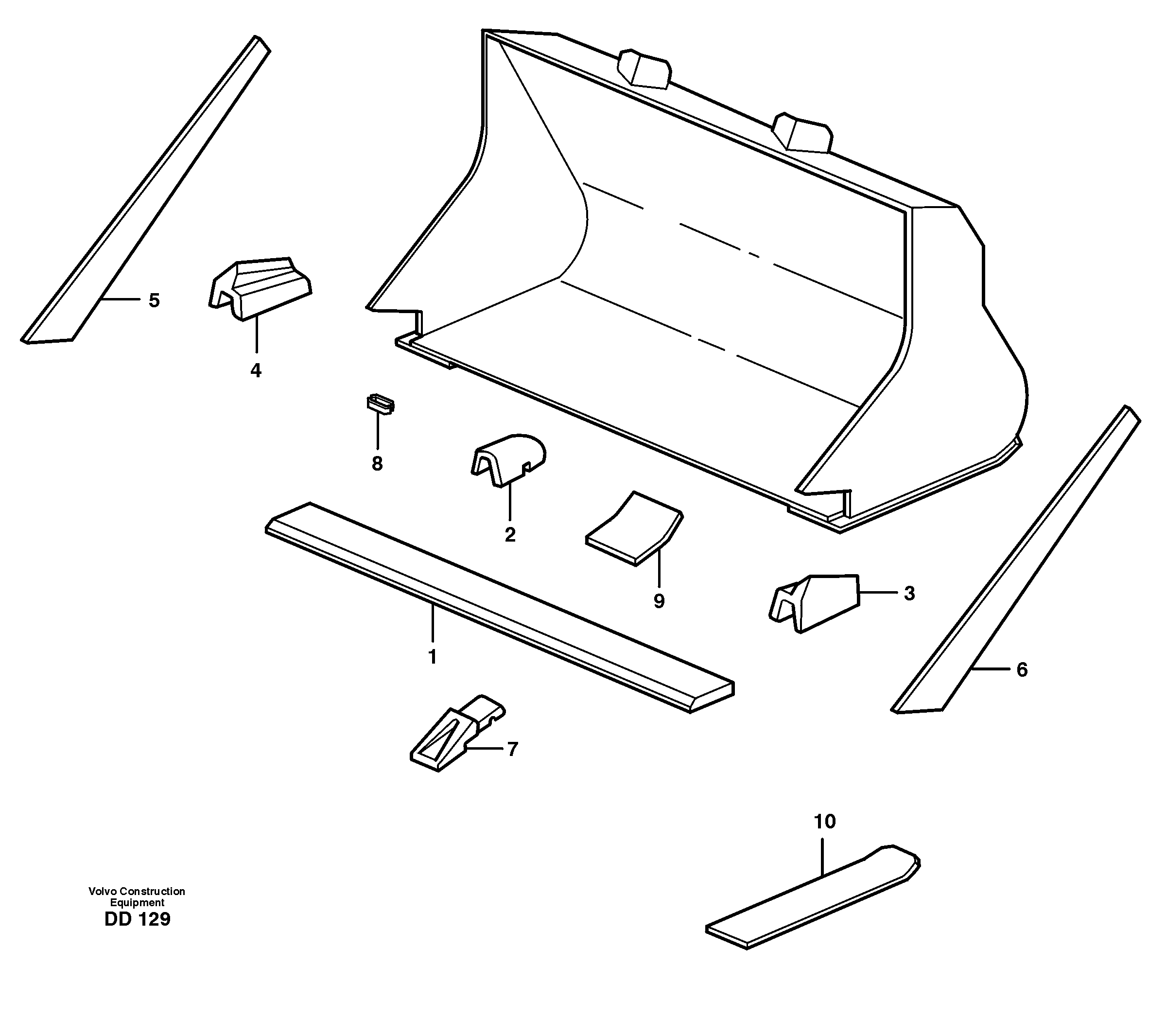 Схема запчастей Volvo EW160 - 18246 Bucket, straight with teeth ATTACHMENTS ATTACHMENTS BUCKETS
