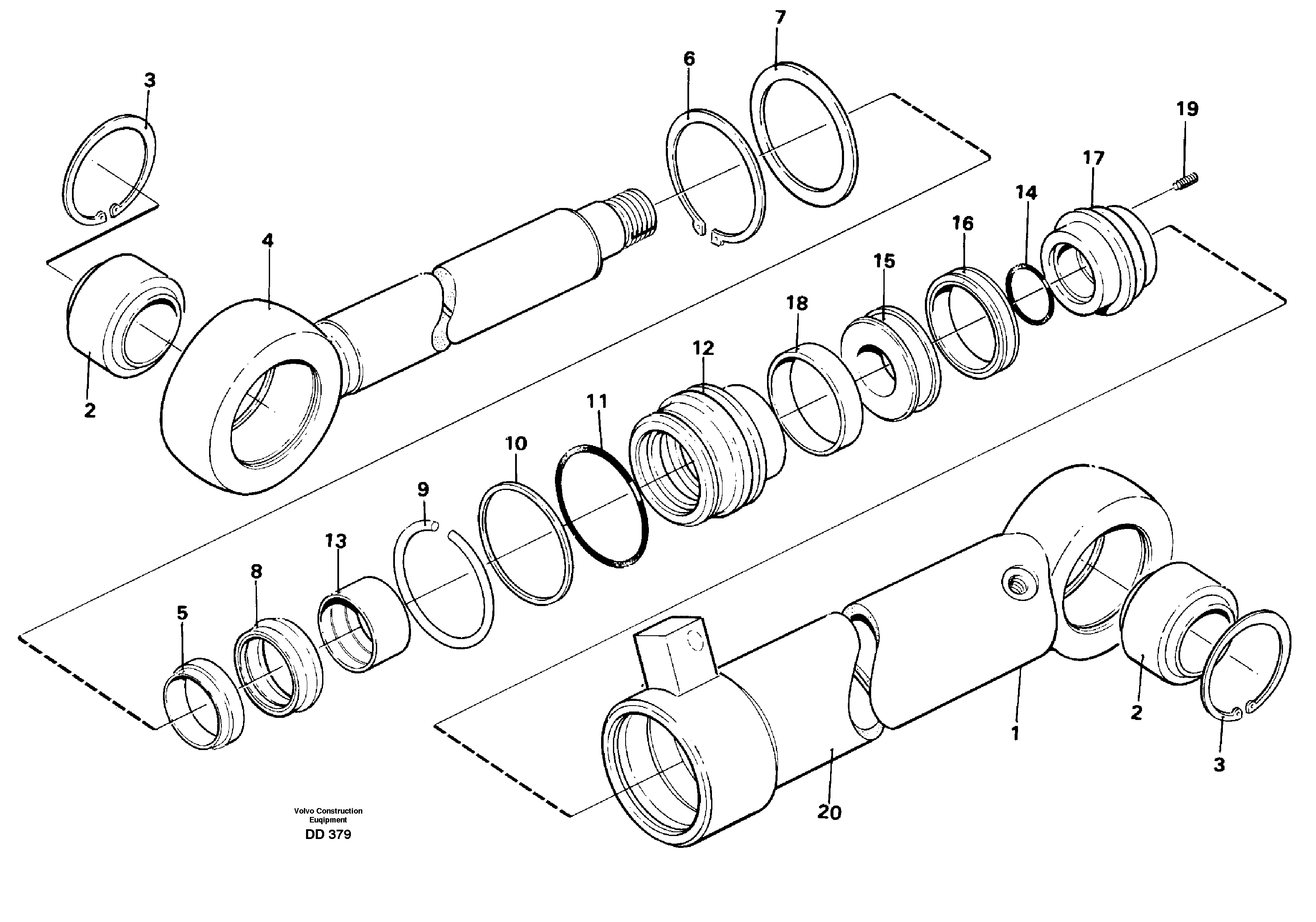 Схема запчастей Volvo EW160 - 39771 Гидроцилиндр ATTACHMENTS ATTACHMENTS BUCKETS
