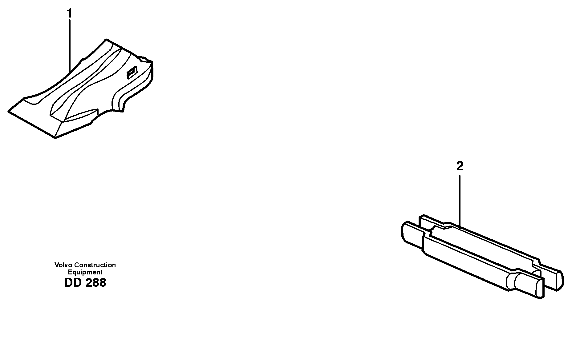 Схема запчастей Volvo EW160 - 41628 Зуб ковша ATTACHMENTS ATTACHMENTS BUCKETS