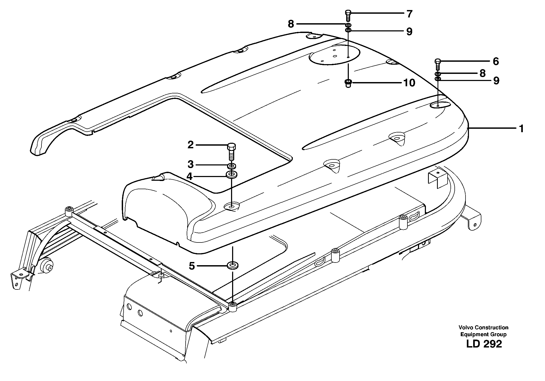 Схема запчастей Volvo EW160 - 33781 Roof EW160 SER NO 1001-1912