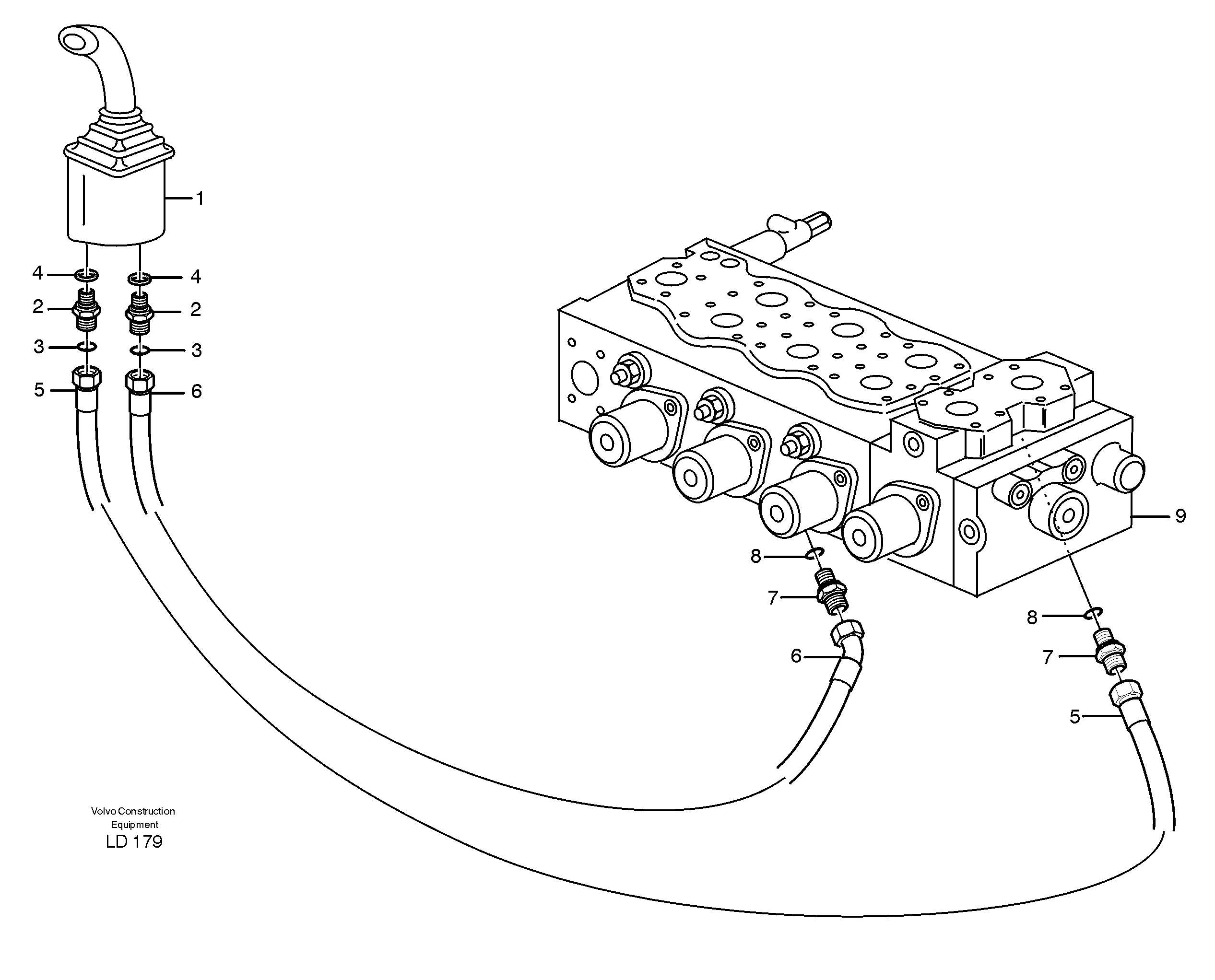 Схема запчастей Volvo EW160 - 33090 Servo hydraulics, bucket EW160 SER NO 1001-1912