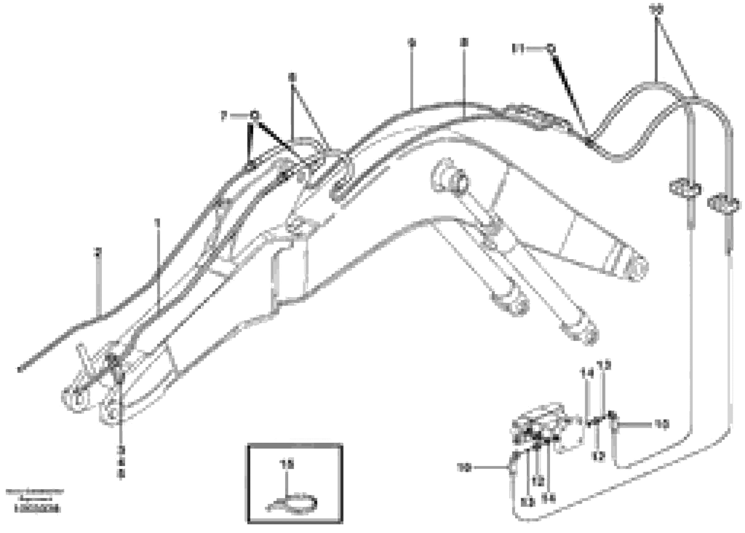 Схема запчастей Volvo EW160 - 44850 Hydr. equipm. on boom, X3 EW160 SER NO 1001-1912