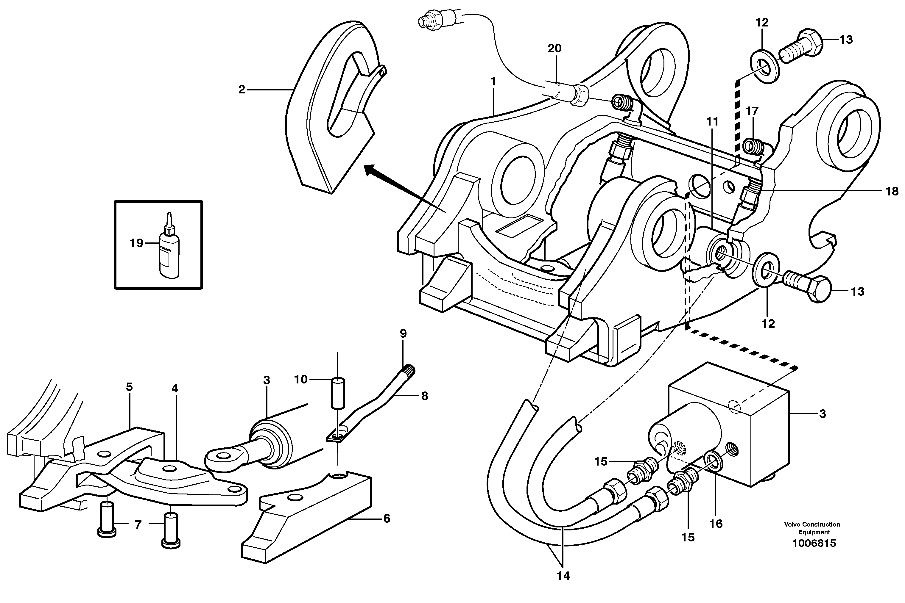 Схема запчастей Volvo EW160 - 92891 Quickfit, hydraulic, S6 EW160 SER NO 1001-1912