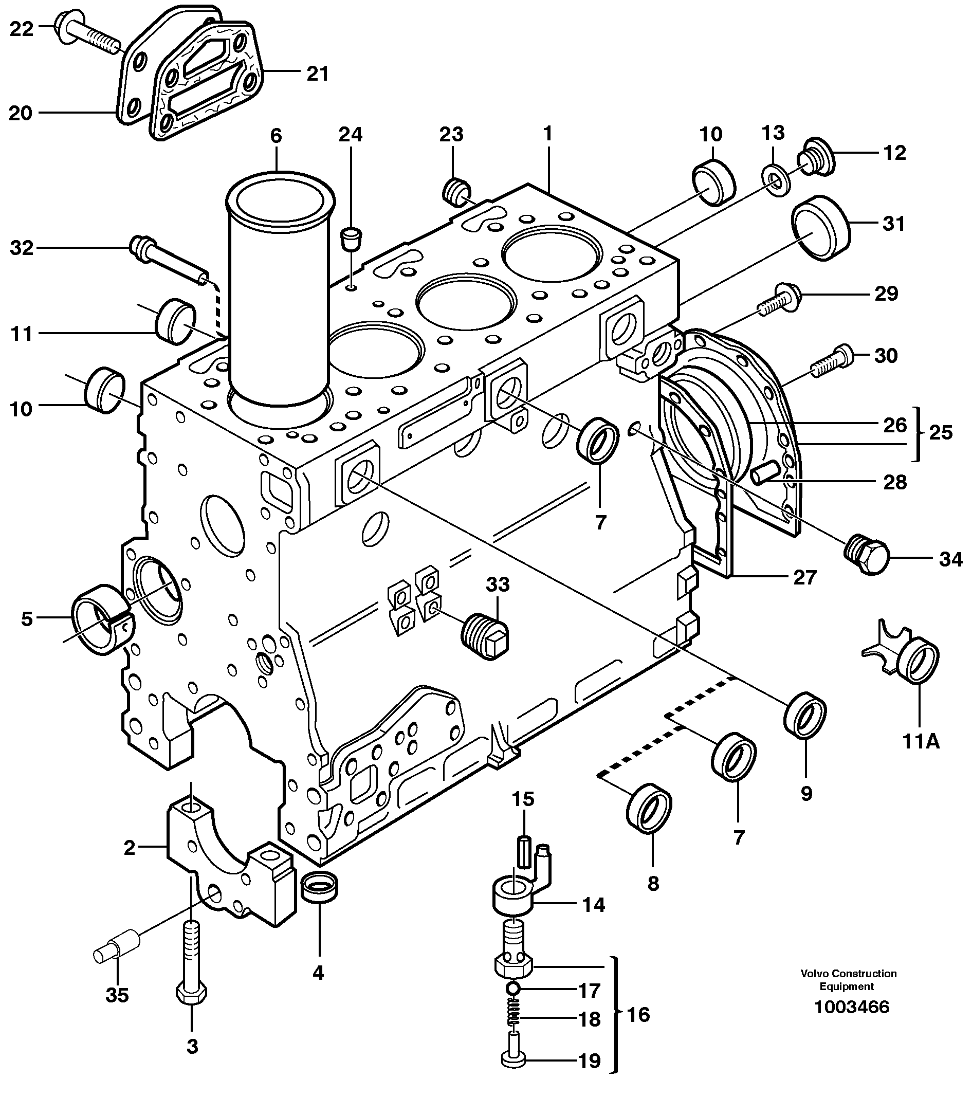 Схема запчастей Volvo EW160 - 28679 Блок цилиндров EW160 SER NO 1001-1912