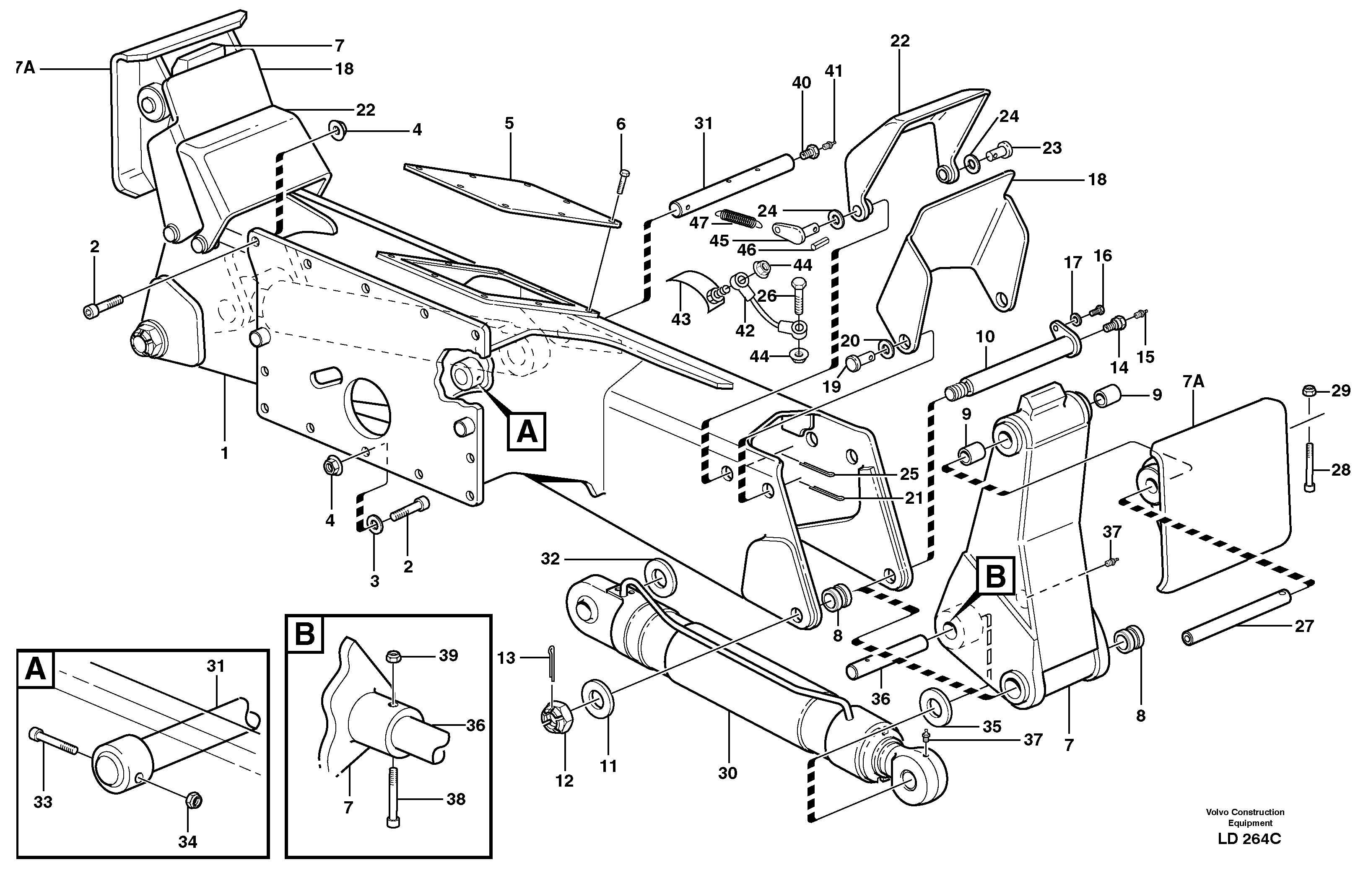 Схема запчастей Volvo EW160 - 34395 Stabilisers EW160 SER NO 1001-1912