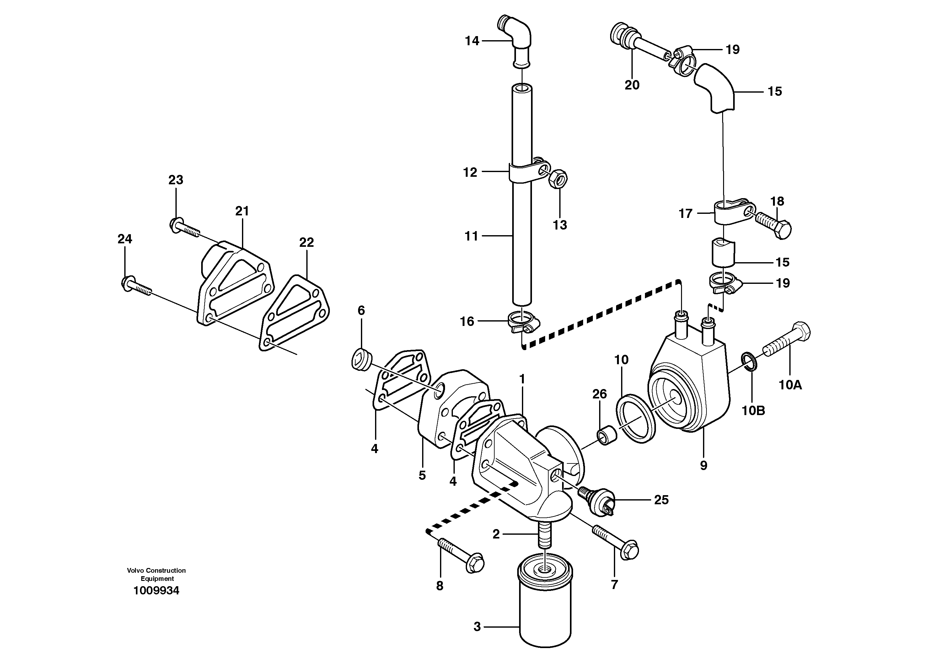 Схема запчастей Volvo EW160 - 68736 Масляный радиатор EW160 SER NO 1001-1912