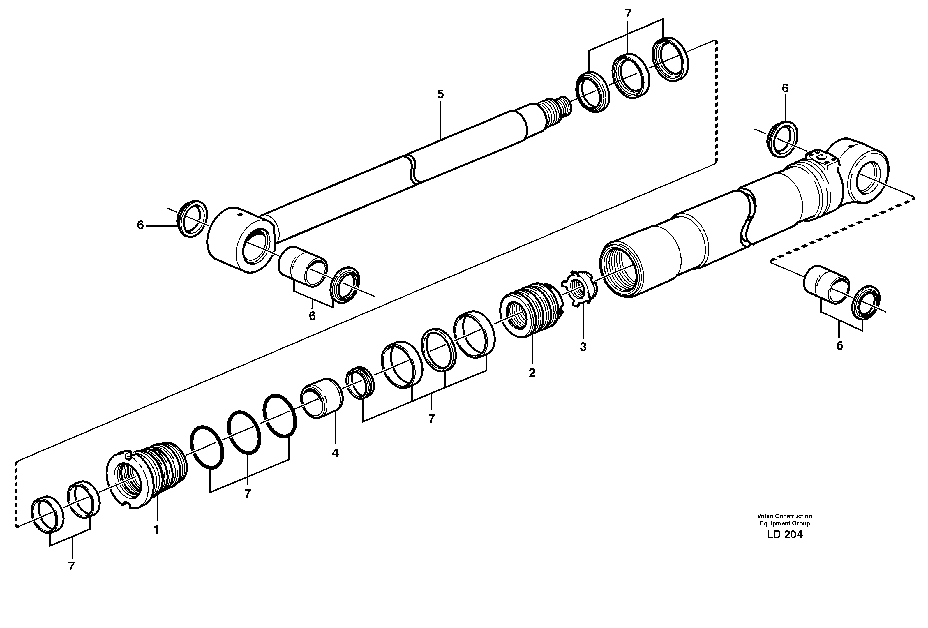 Схема запчастей Volvo EW160 - 45431 Цилиндр ковша EW160 SER NO 1001-1912