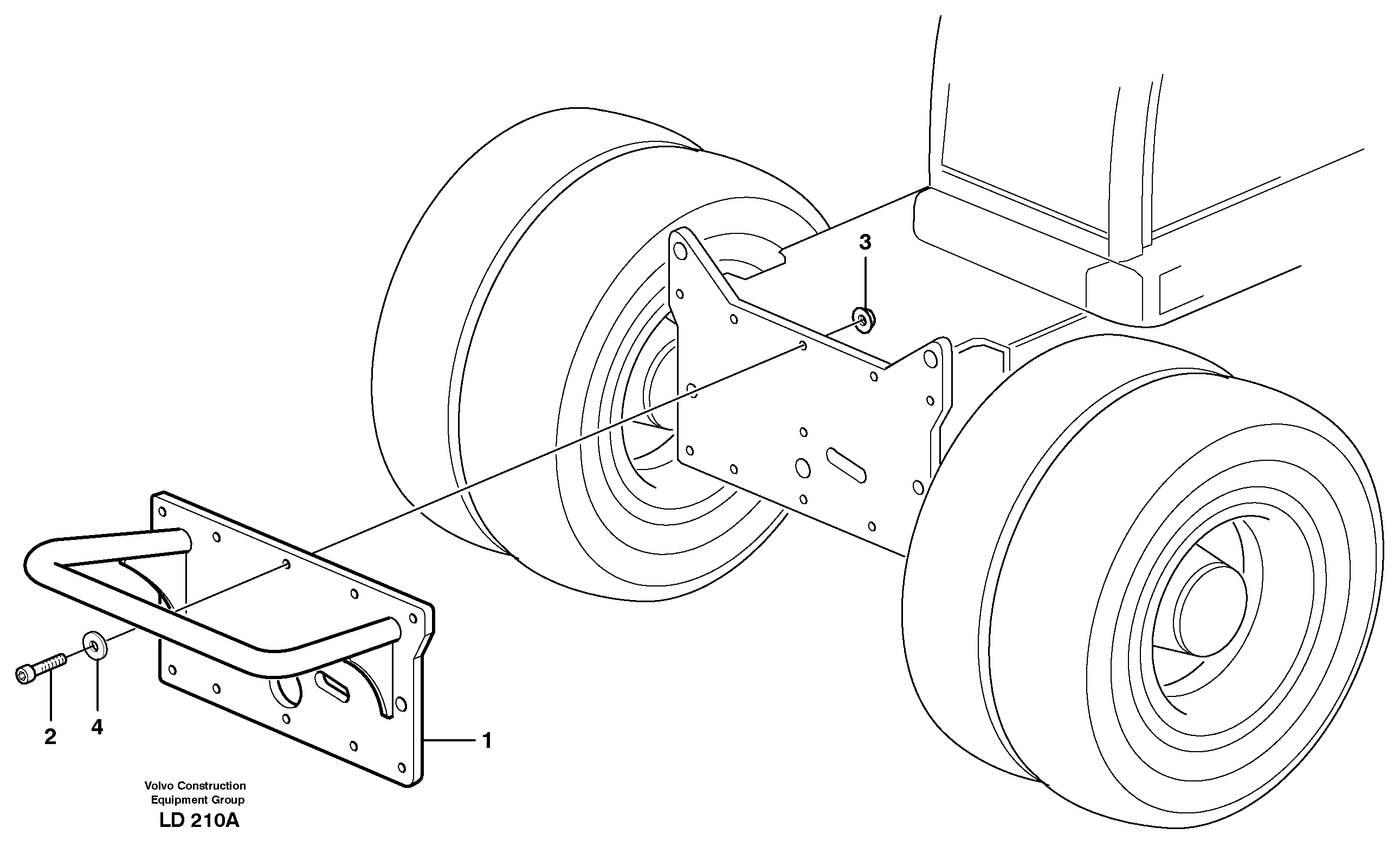 Схема запчастей Volvo EW160 - 62661 Grab attachment EW160 SER NO 1001-1912