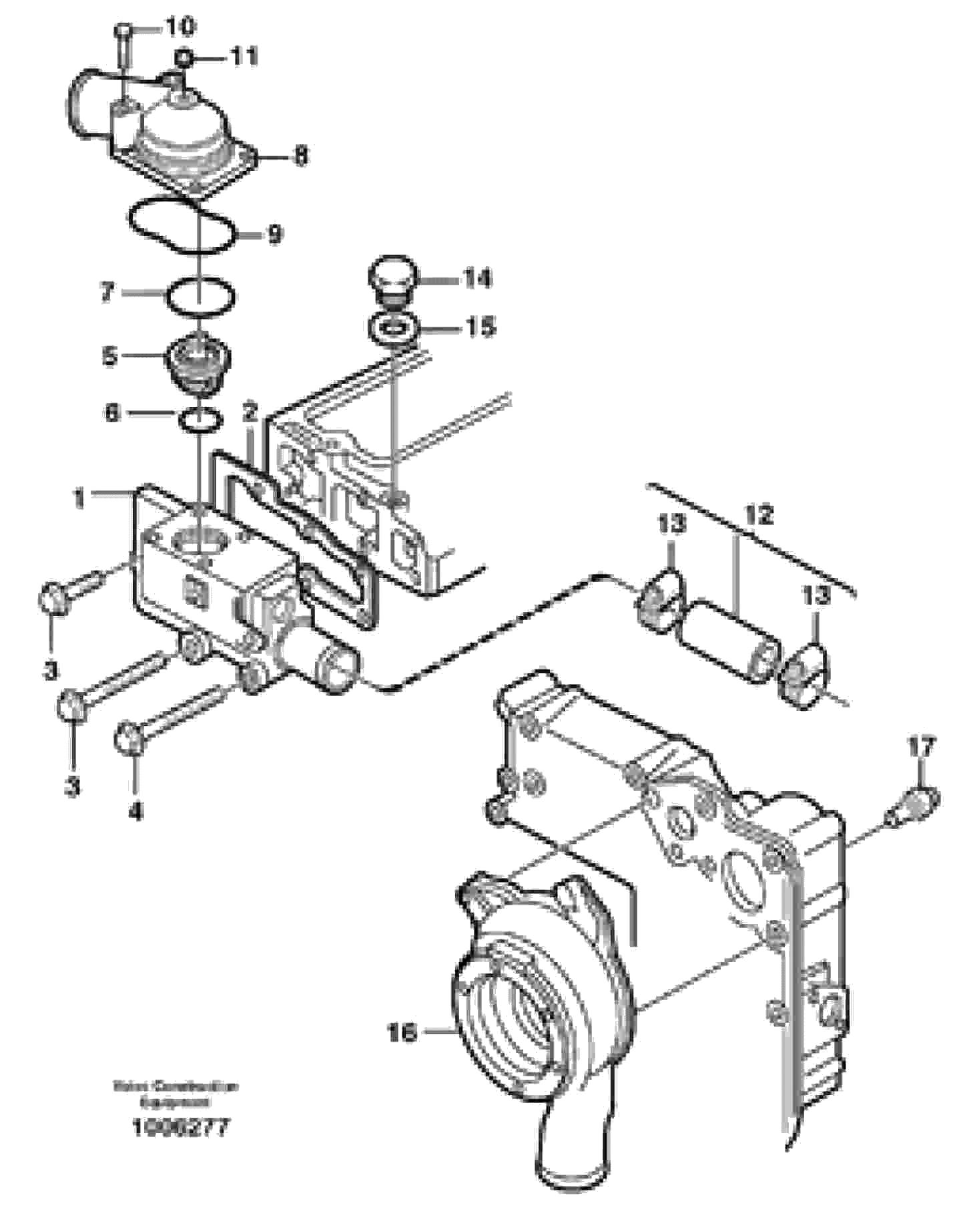 Схема запчастей Volvo EW160 - 31009 Thermostat housing EW160 SER NO 1001-1912