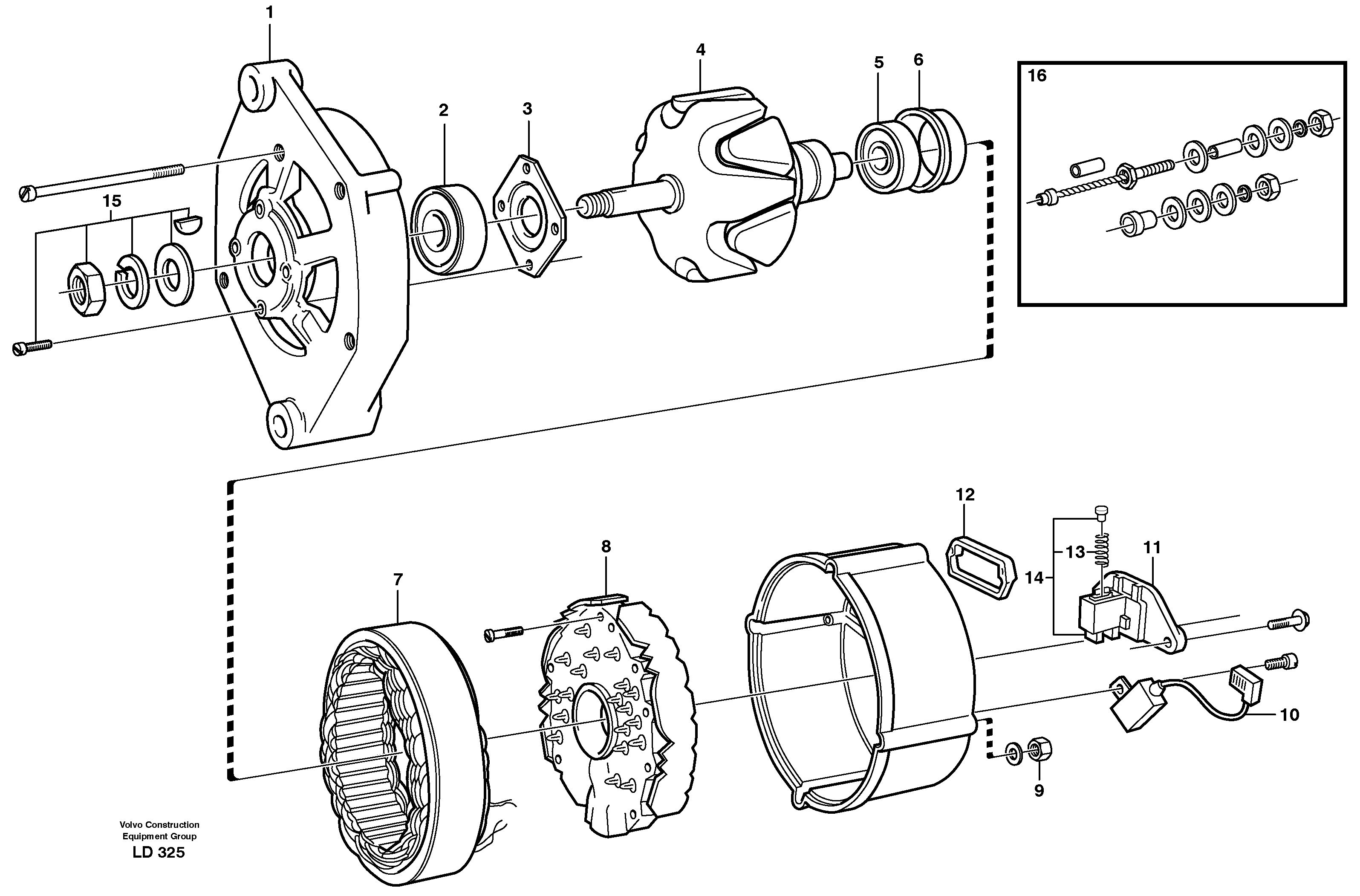 Схема запчастей Volvo EW160 - 26229 Alternator, 80a EW160 SER NO 1001-1912