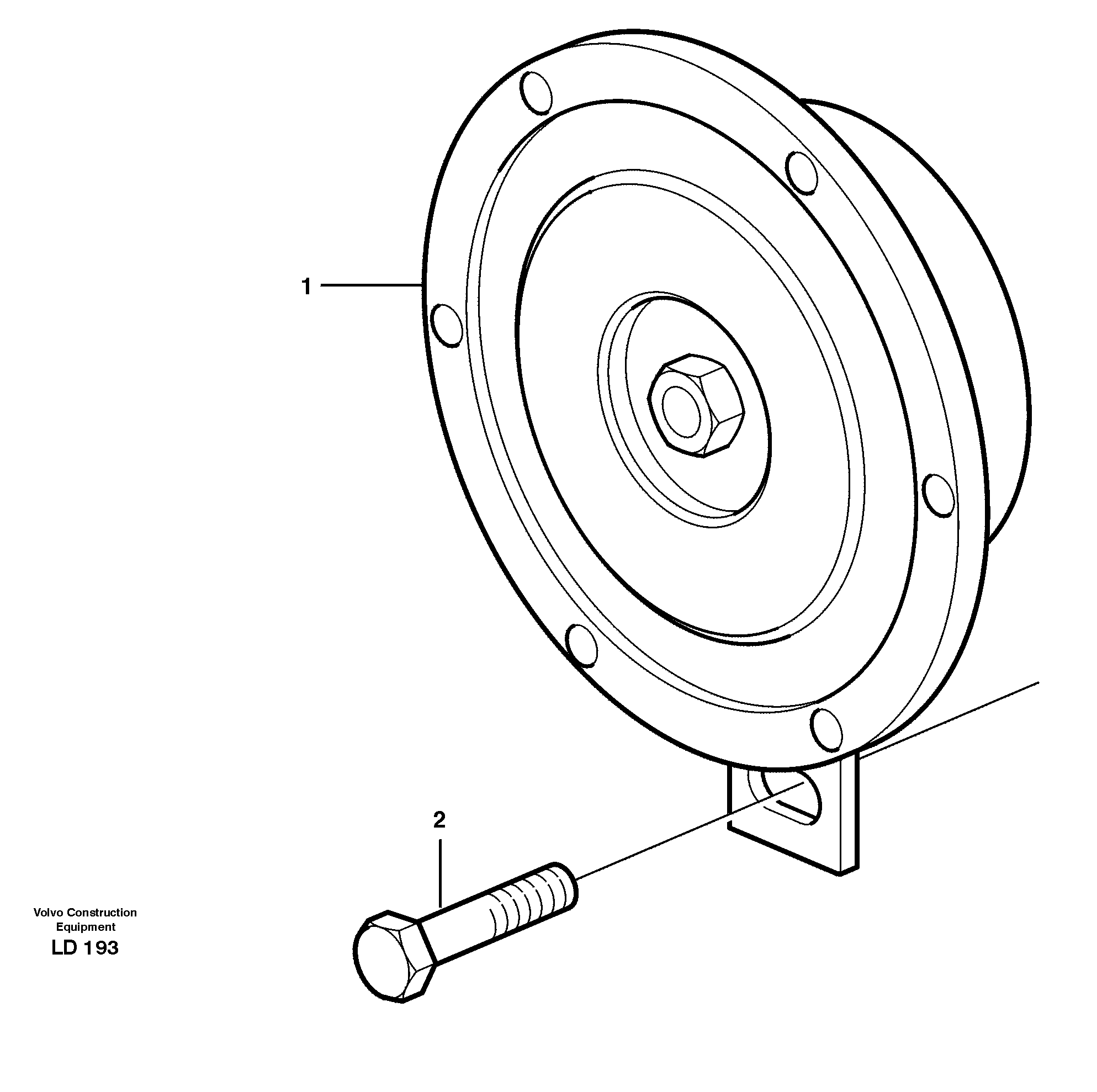 Схема запчастей Volvo EW160 - 33934 Horn EW160 SER NO 1001-1912