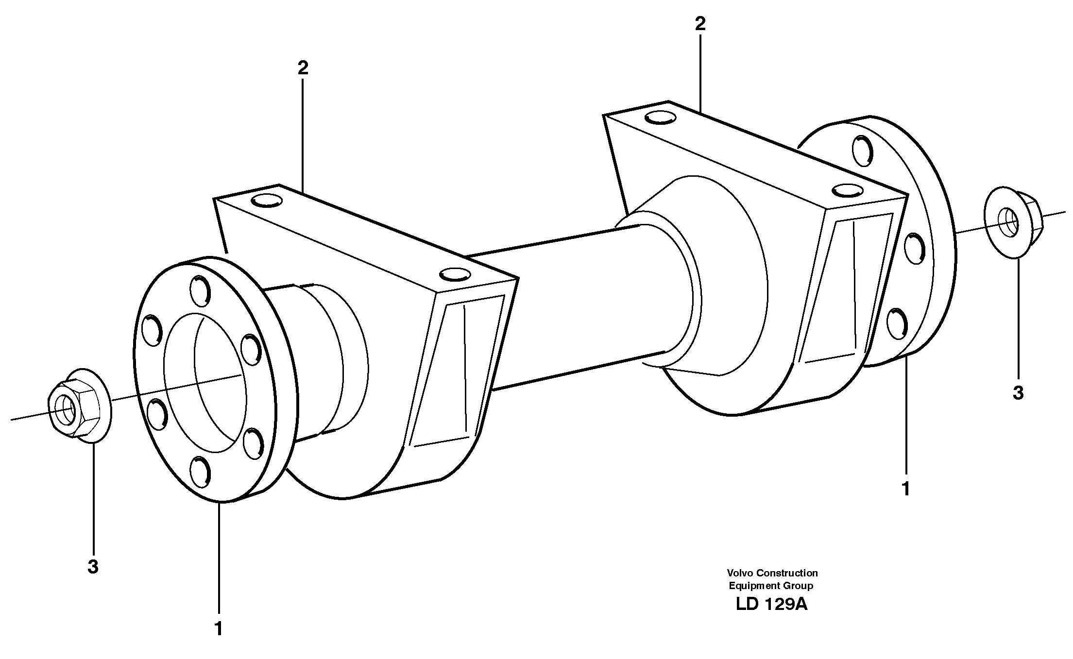 Схема запчастей Volvo EW160 - 25614 Вал карданный EW160 SER NO 1001-1912