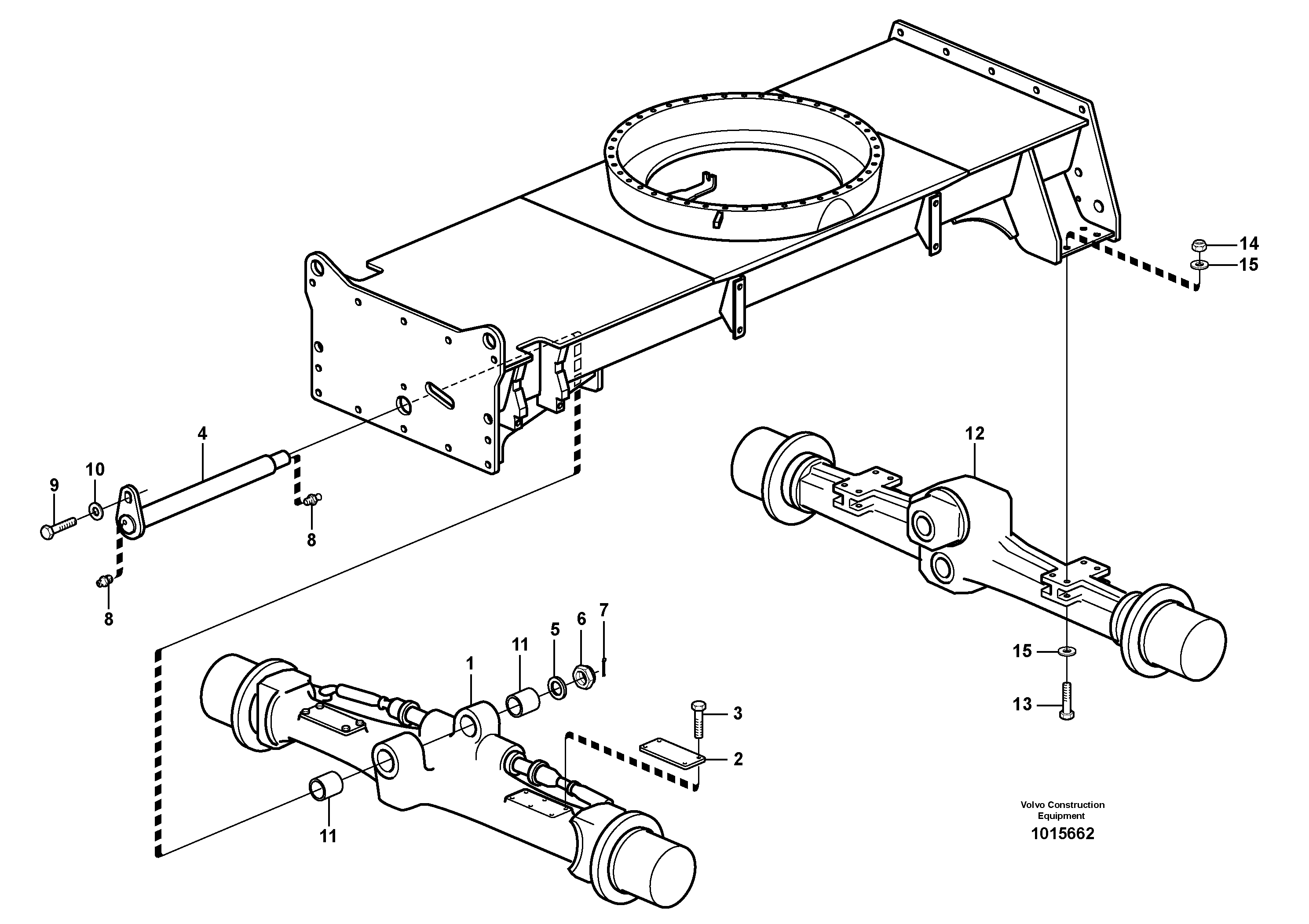 Схема запчастей Volvo EW160 - 61597 Planet axles with fitting parts EW160 SER NO 1001-1912