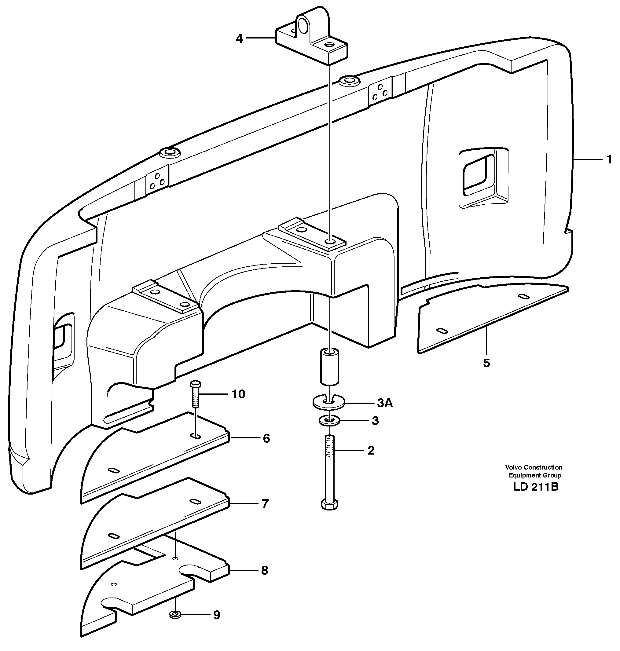 Схема запчастей Volvo EW160 - 30571 Противовесы EW160 SER NO 1001-1912