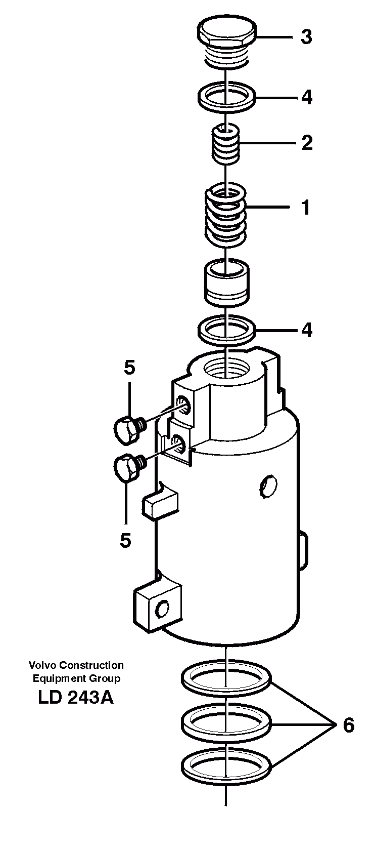 Схема запчастей Volvo EW160 - 27766 Axle locking cylinder EW160 SER NO 1001-1912