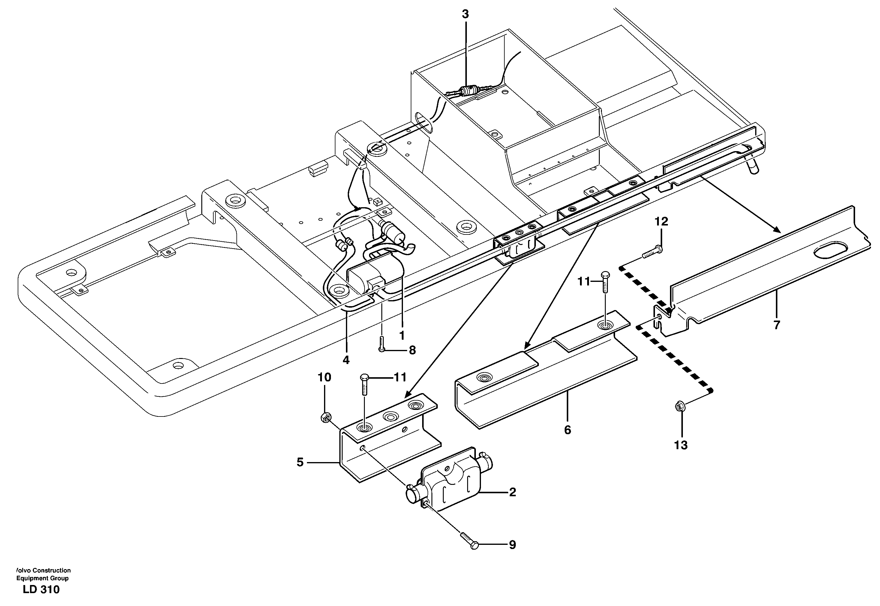 Схема запчастей Volvo EW160 - 18164 Heater, diesel, installation EW160 SER NO 1001-1912